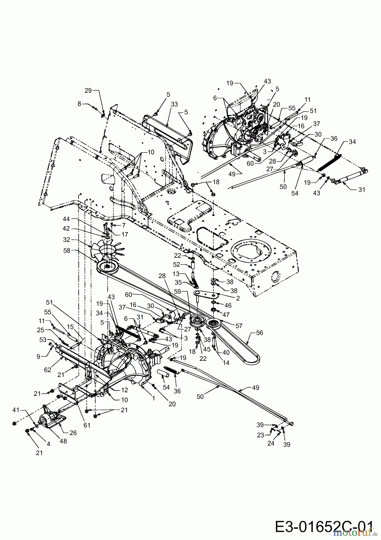  MTD ältere Modelle Rasentraktoren SN 155 H 13AP518N670  (2002) Fahrantrieb