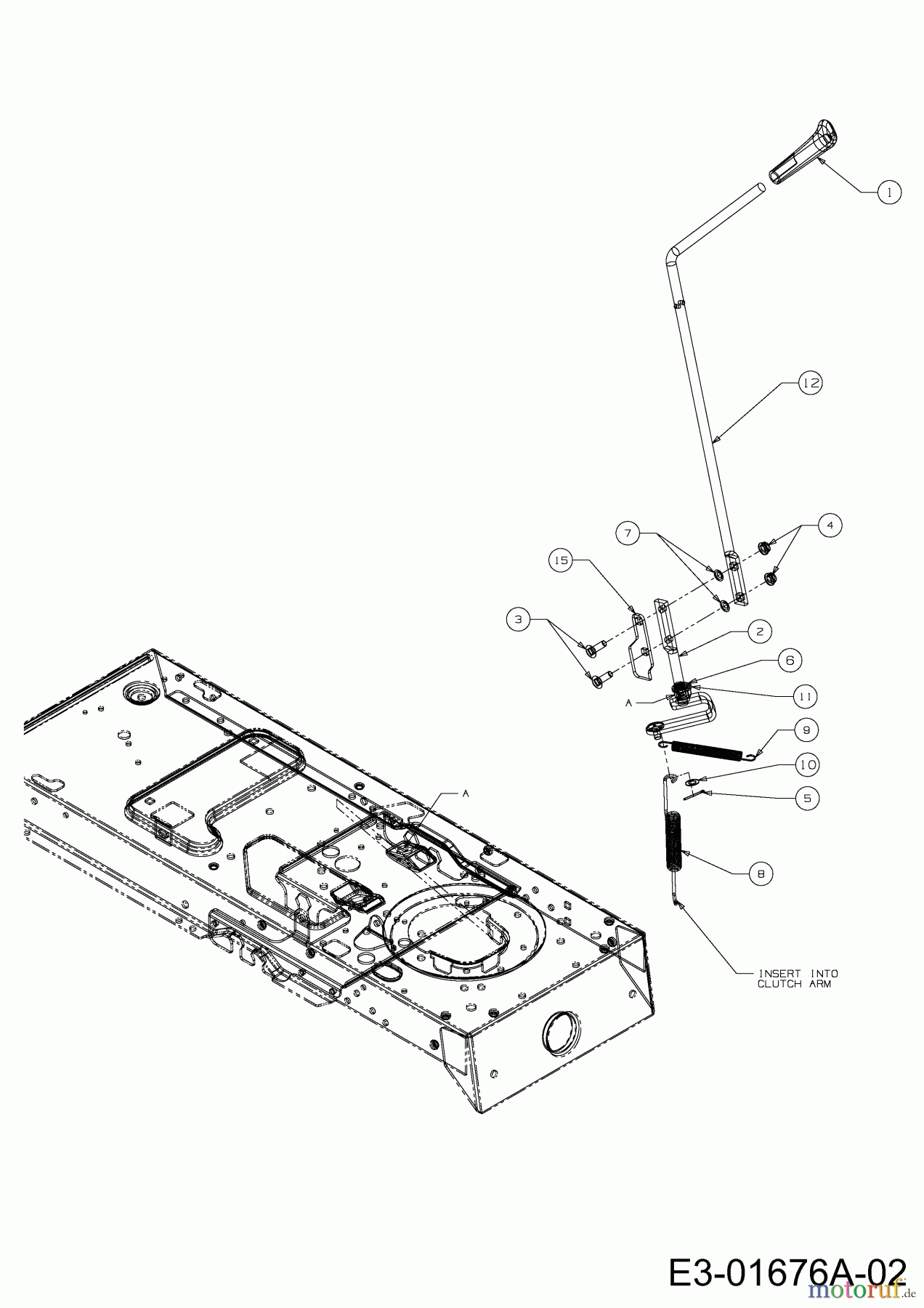  Efco Rasentraktoren Formula 107 H 13BA519G637  (2003) Mähwerkseinschaltung