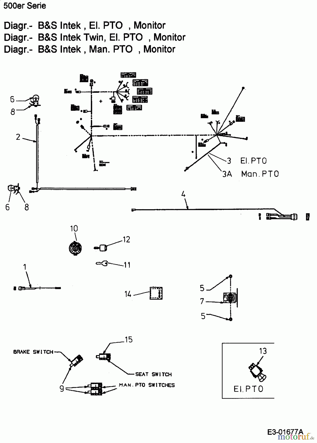  MTD ältere Modelle Rasentraktoren SN 180 AT 13B7508N678  (2003) Elektroteile