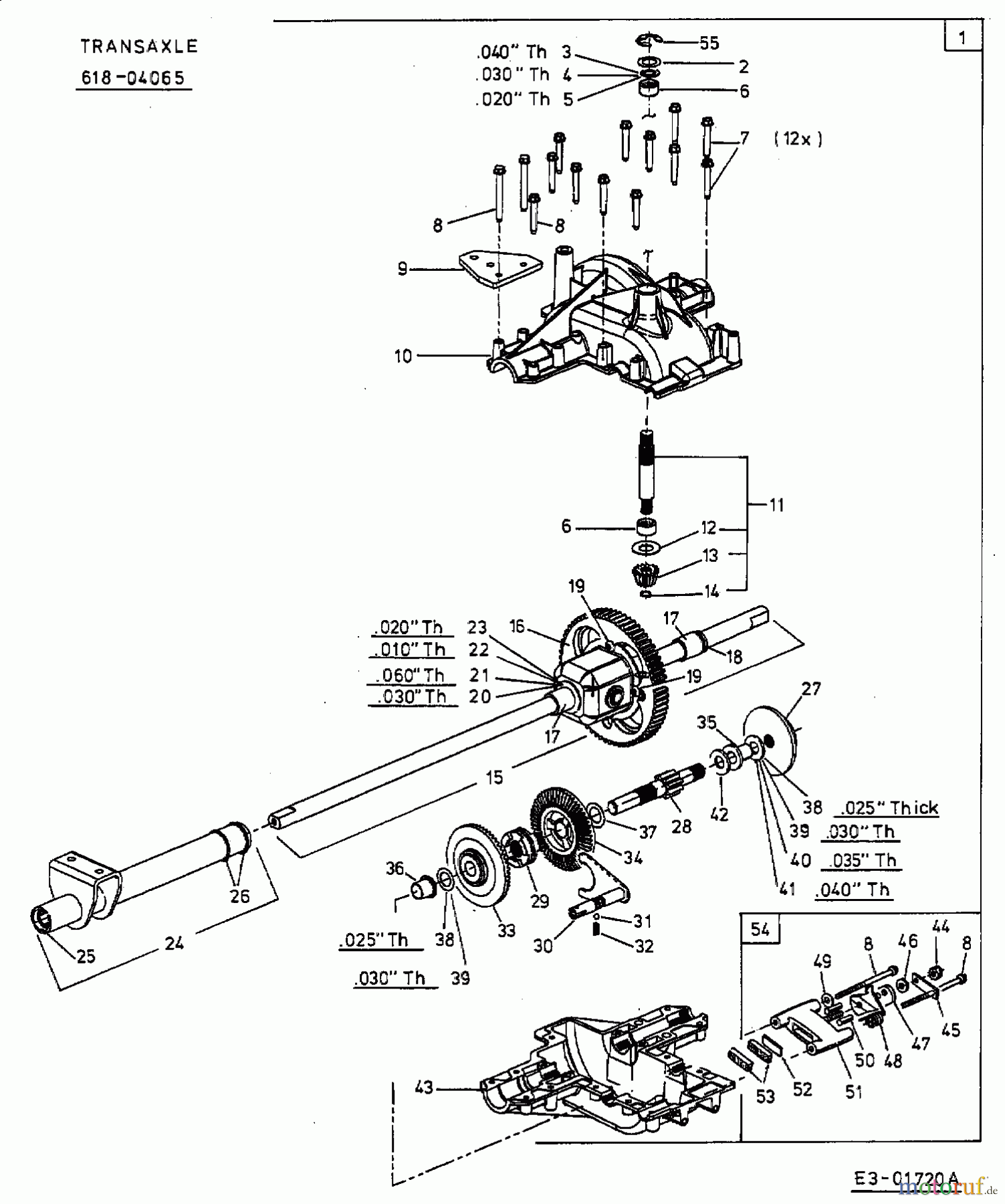  MTD ältere Modelle Rasentraktoren 13/92 13AC488E678  (2004) Getriebe