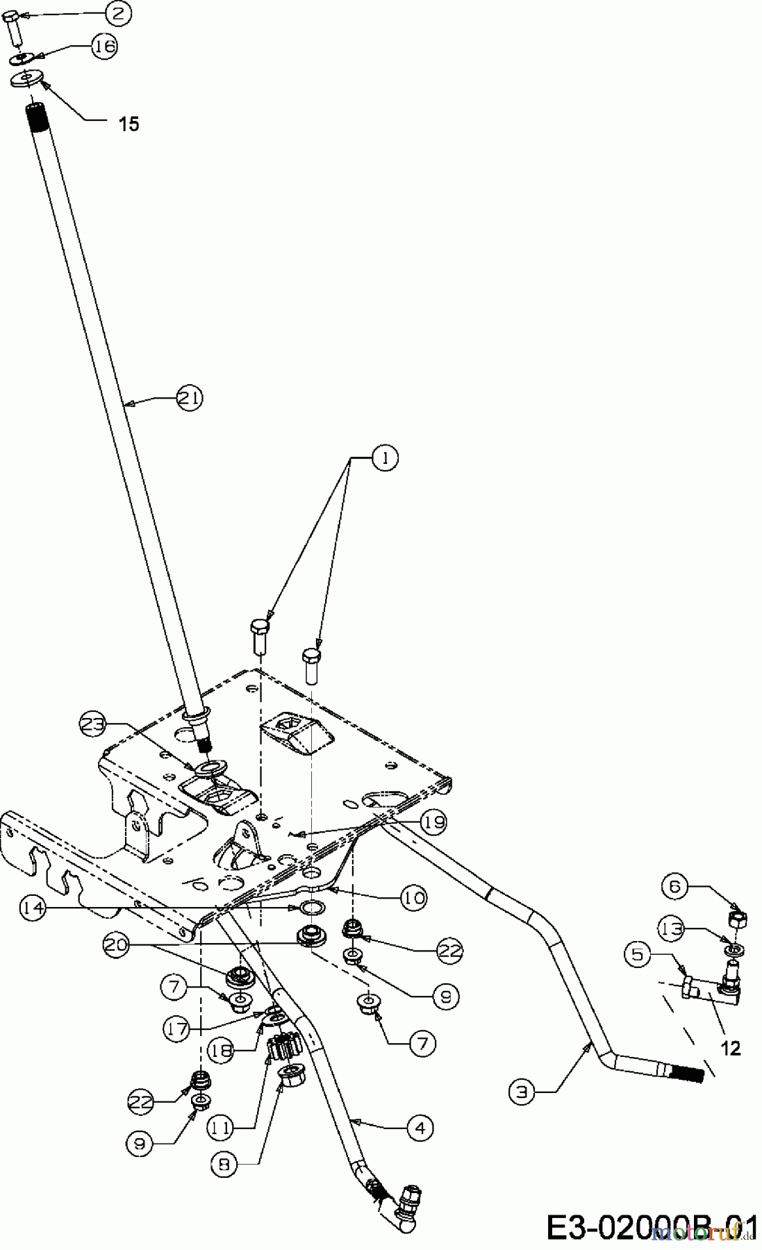  Lawnflite Rasentraktoren 908 Hydro 13BP513N611  (2007) Lenkung