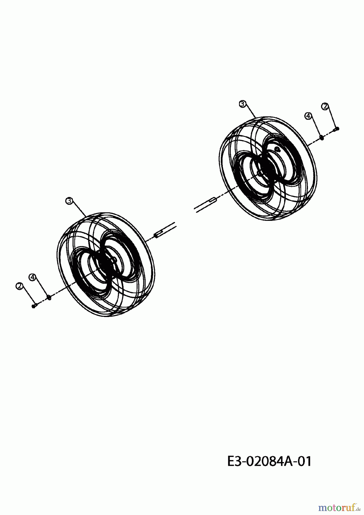  Lawnflite Rasentraktoren 807 13BA509G611  (2003) Räder hinten 18x9.5