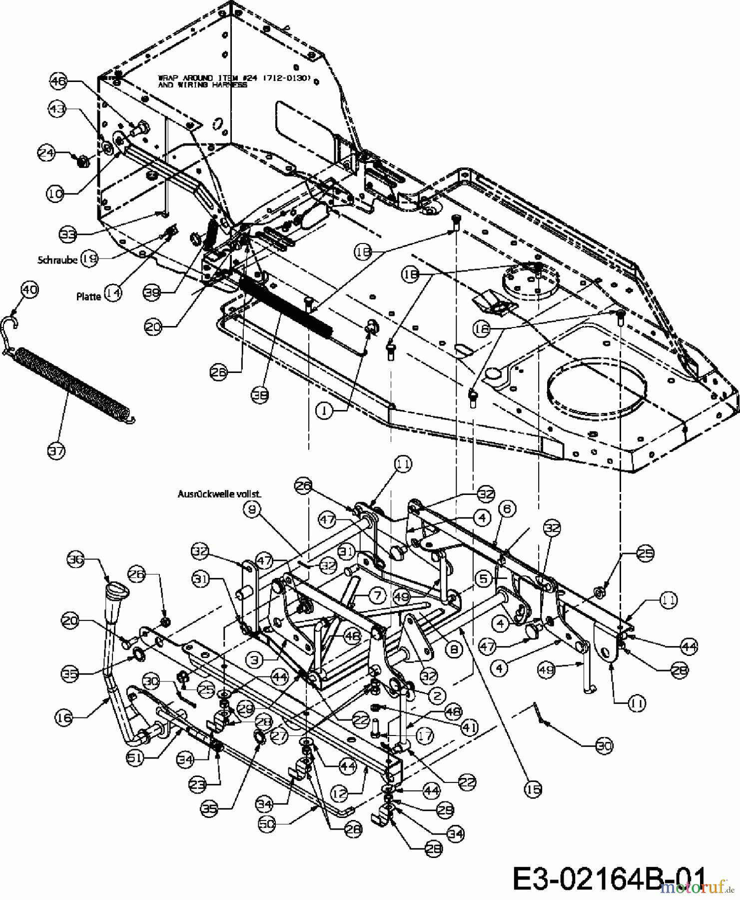  MTD ältere Modelle Rasentraktoren 91/155 13DM453B676  (2008) Mähwerksaushebung