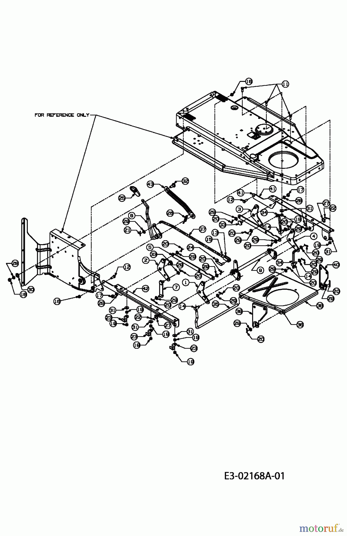  MTD ältere Modelle Rasentraktoren RH 155/92 13DA450E600  (2004) Mähwerksaushebung