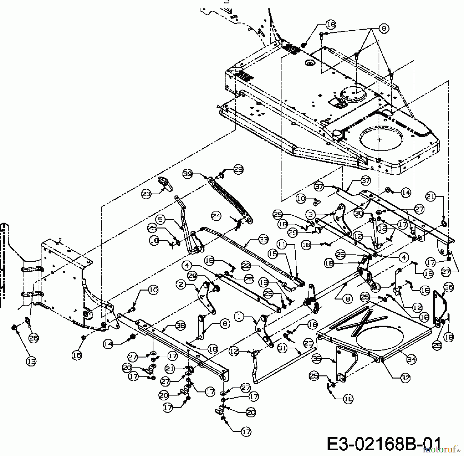  MTD ältere Modelle Rasentraktoren RH 125/92 13D1458E622  (2007) Mähwerksaushebung