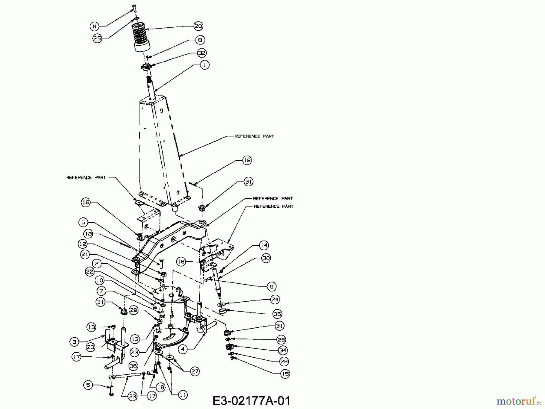  MTD ältere Modelle Rasentraktoren Pinto E-Start 13B5065-478  (2007) Lenkung
