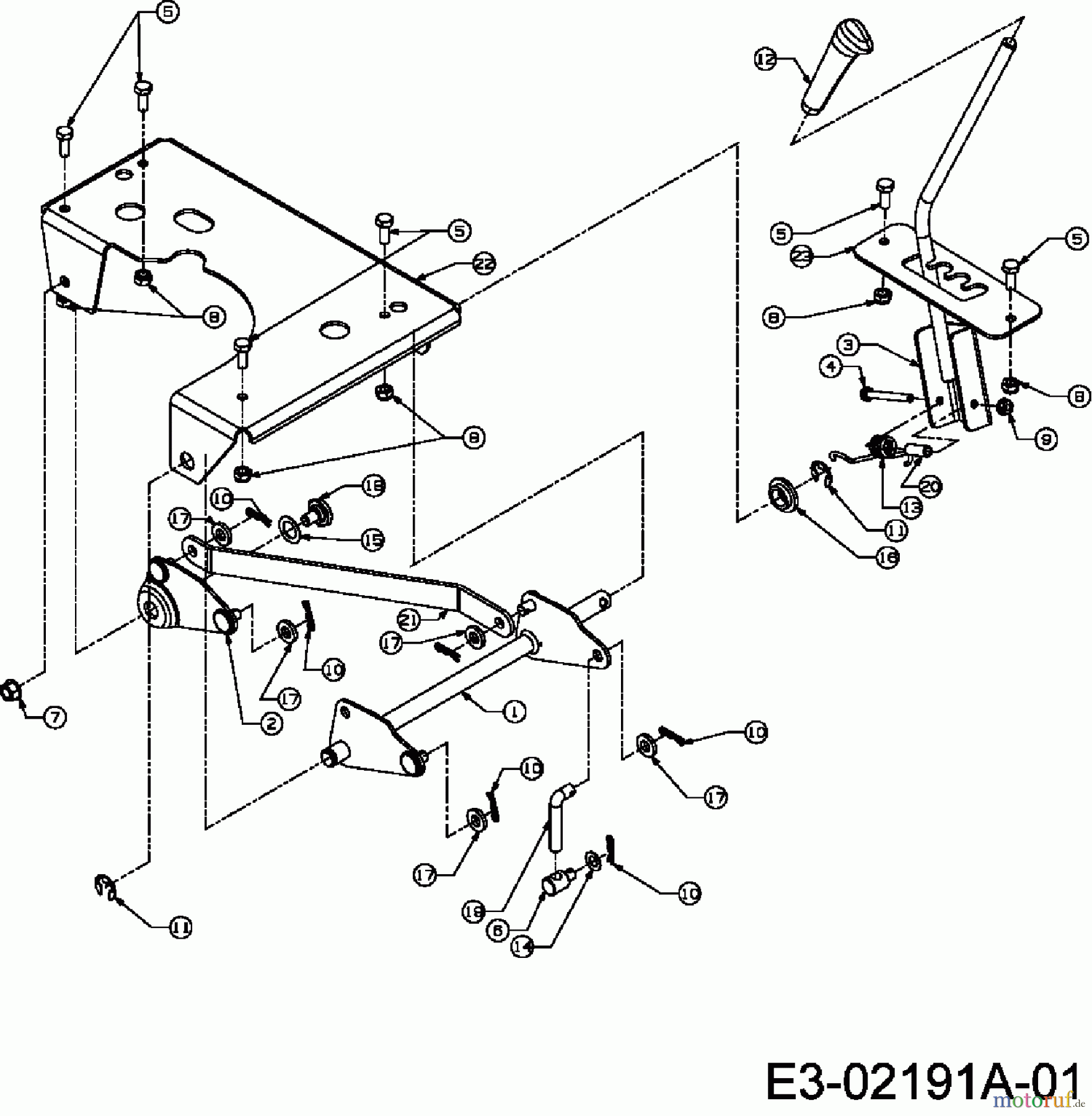  Lawnflite Rasentraktoren 404 13B4065-611  (2004) Mähwerksaushebung