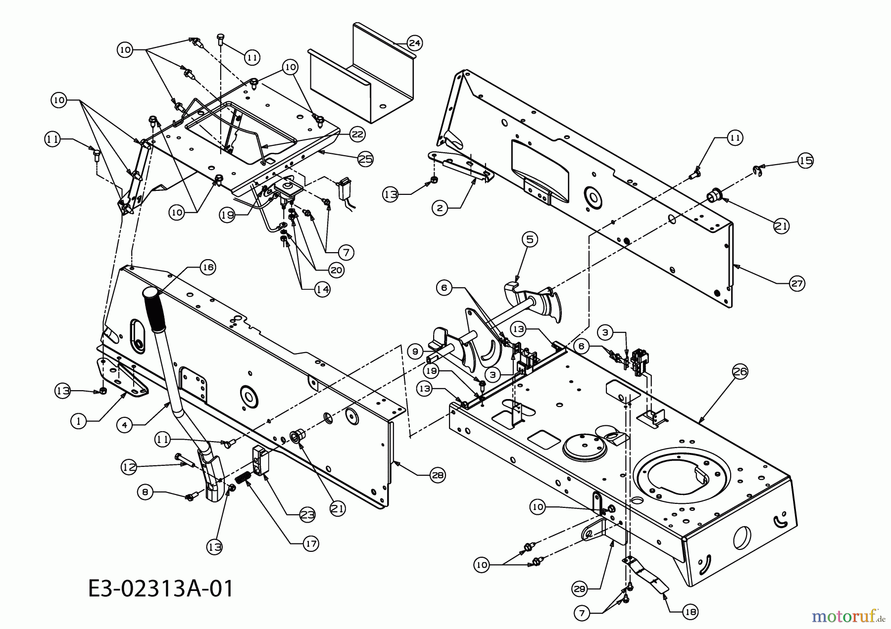  MTD ältere Modelle Rasentraktoren RS 115/96 13AH662F600  (2004) Rahmen