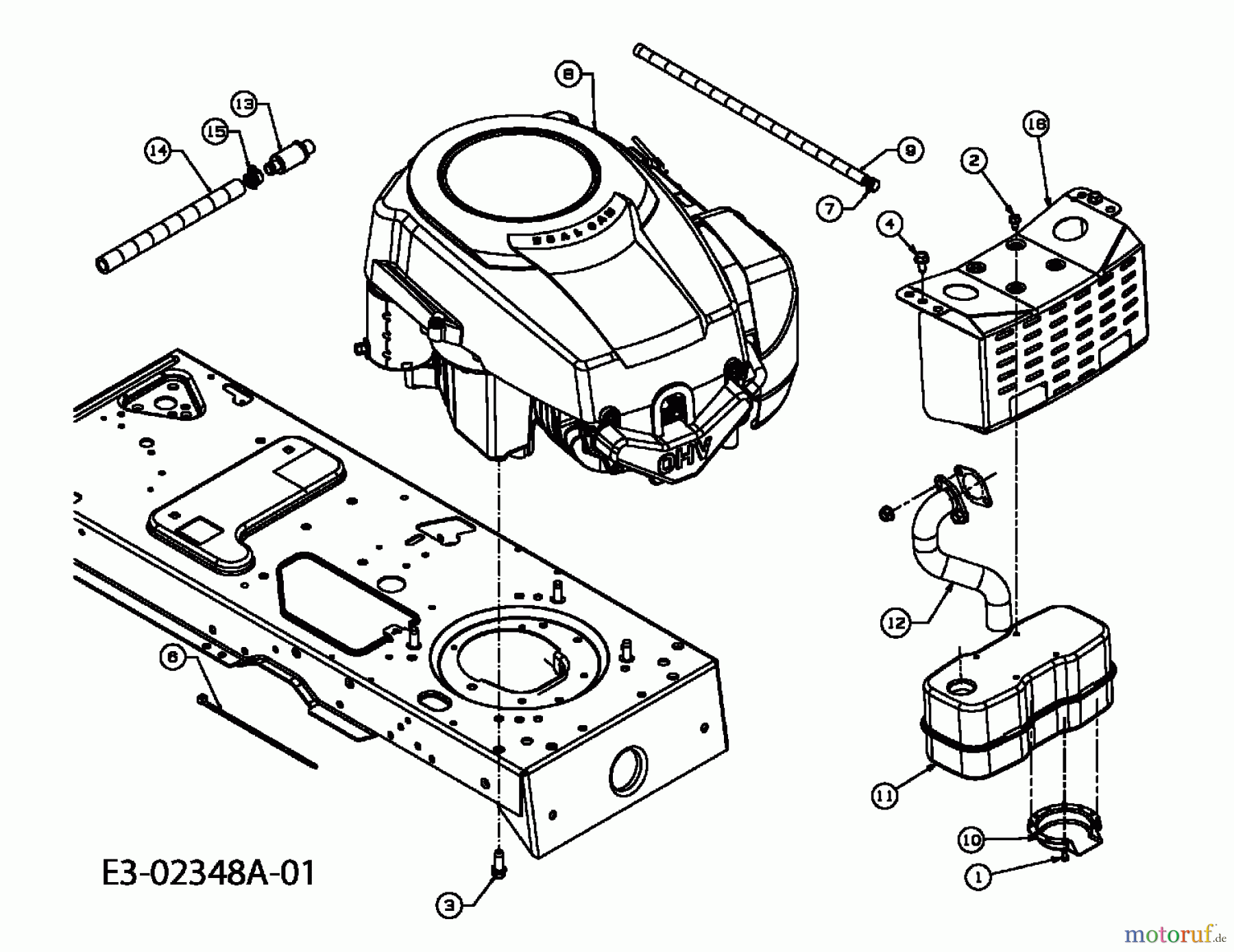  MTD ältere Modelle Rasentraktoren JN 135 AT 13A1488N622  (2006) Motorzubehör