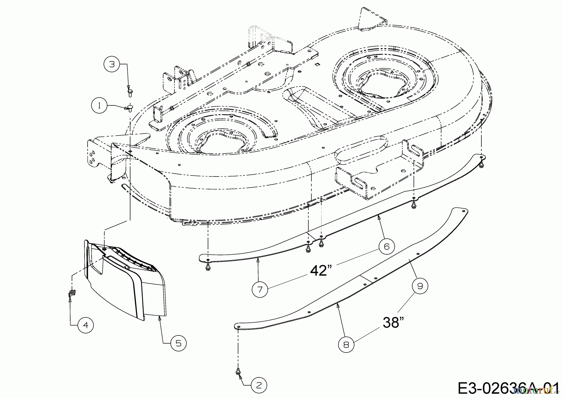  MTD Zubehör Zubehör Garten- und Rasentraktoren Mulch Kits für 600 Serie (RT-99) mit Mähwerk G (42