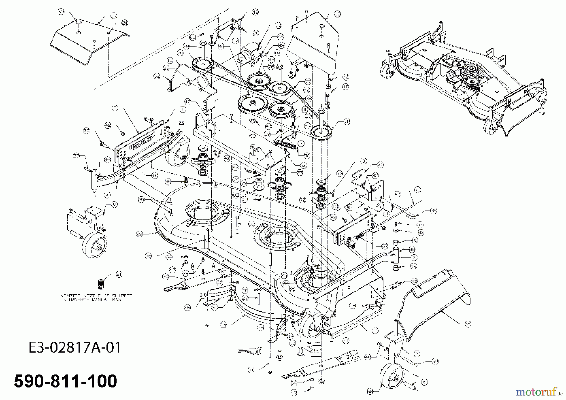 MTD Zubehör Zubehör Kompakttraktoren Mähwerke für CC 6000 Serie (Mähwerk 60