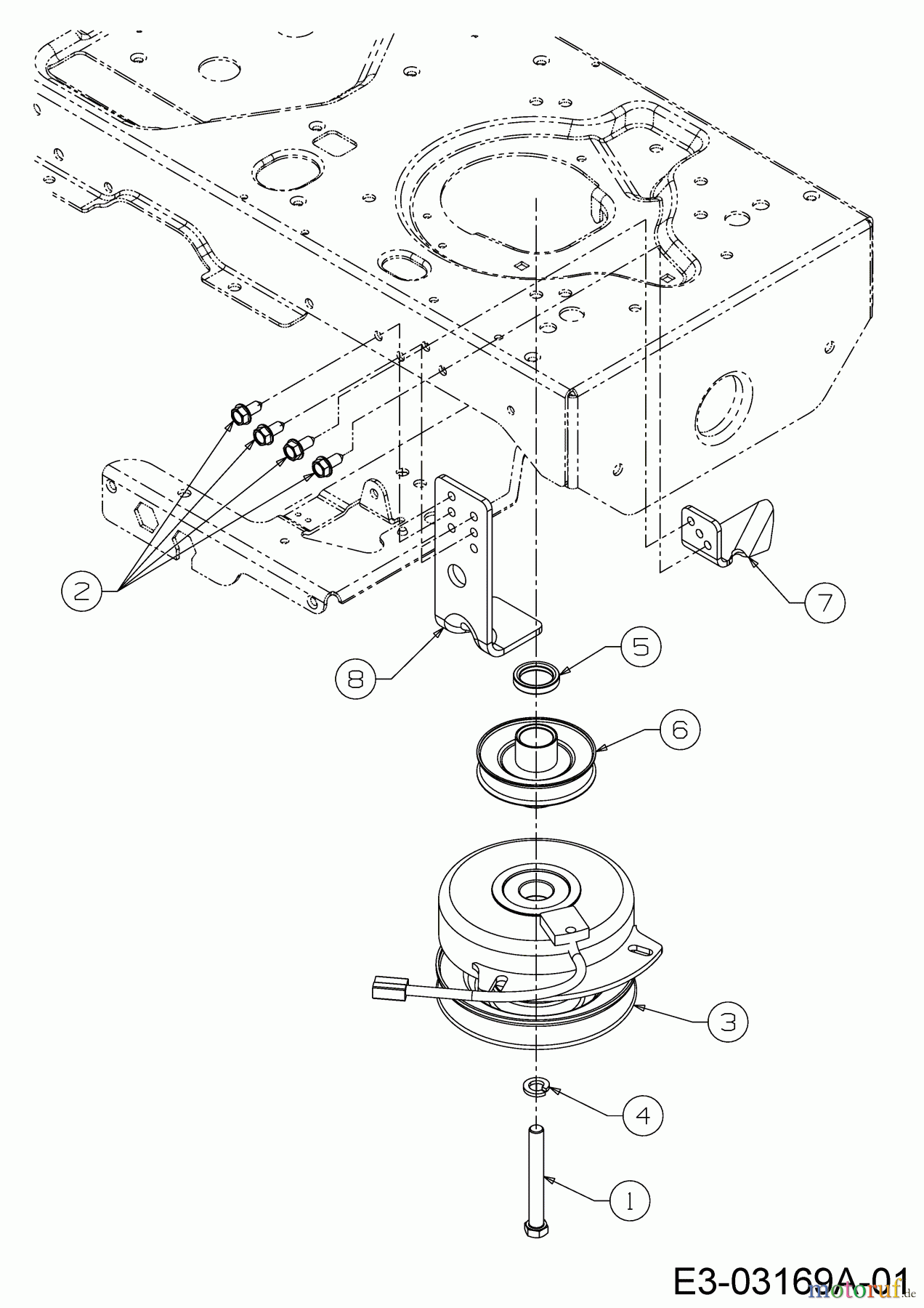 Cub Cadet Zero Turn All Rounder 1050 17AH9TKP603 (2009) Elektromagnetkupplung, Motorkeilriemenscheibe