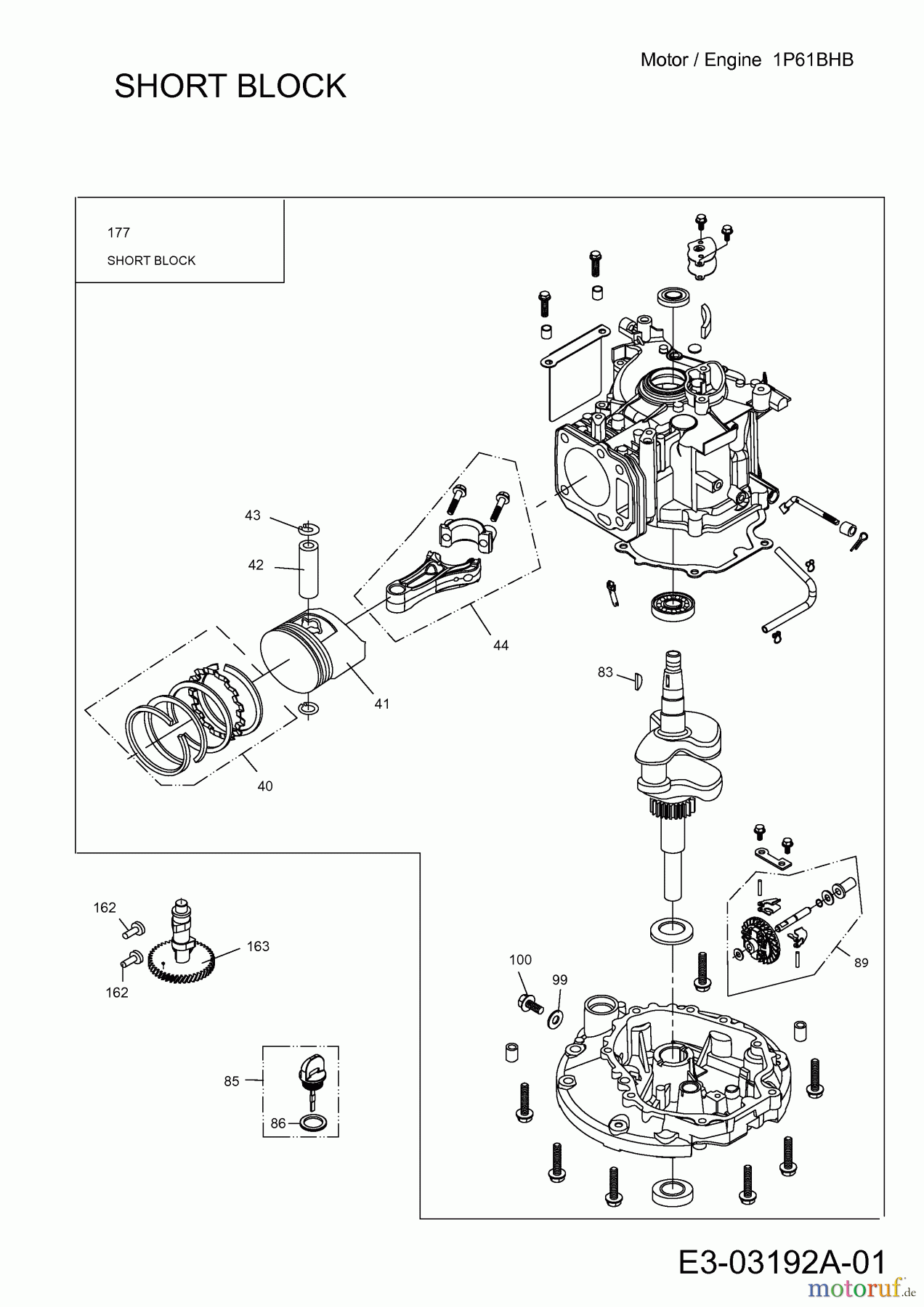  Cub Cadet Kompakttraktoren HDS 5264 54AE52L-603  (2007) Short Block