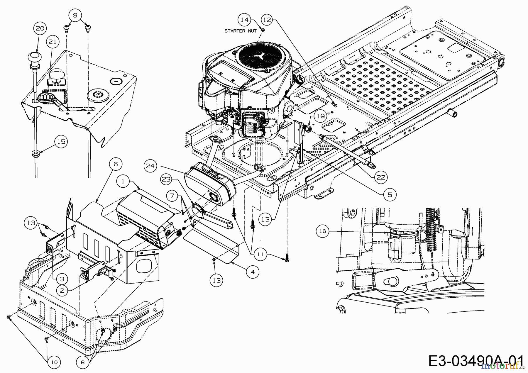 Cub Cadet Zero Turn Z-Force LZ 60 17BIDAGD010 (2015) Choke- und Gaszug, Motorzubehör