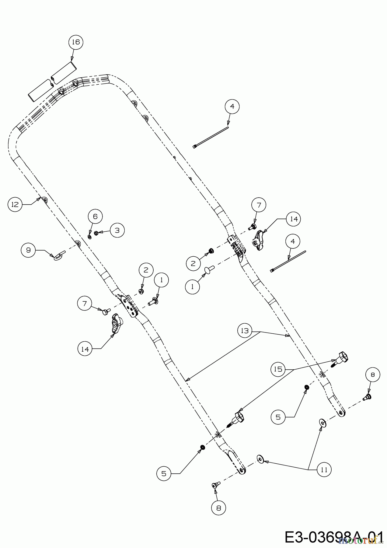  Cub Cadet Motormäher mit Antrieb CC 53 SPH HW 12A-PV9Q603  (2014) Holm