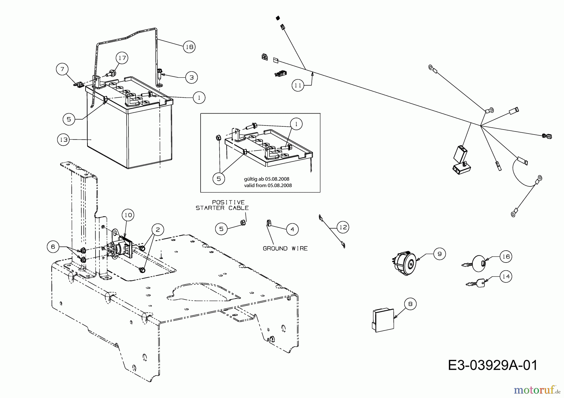  Cub Cadet Motormäher mit Antrieb Wide Cut E-Start 12AE764U603  (2008) Elektroteile, Zündschloss