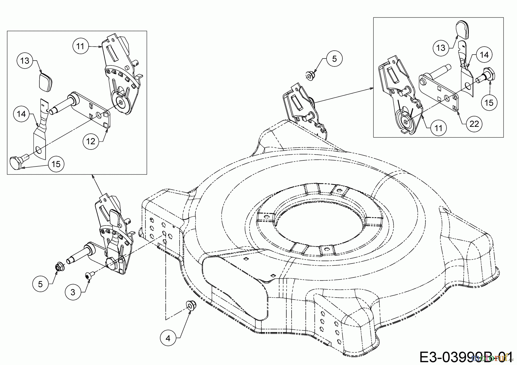  MTD Motormäher Smart G 46 MO 11E-70SJ600  (2018) Höhenverstellung hinten