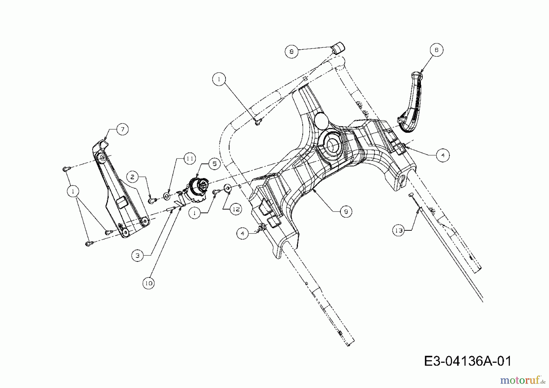 Yard-Man ältere Modelle Motormäher mit Antrieb YM 7021 SPBE 12AJ836L643 (2009) Bedienkonsole