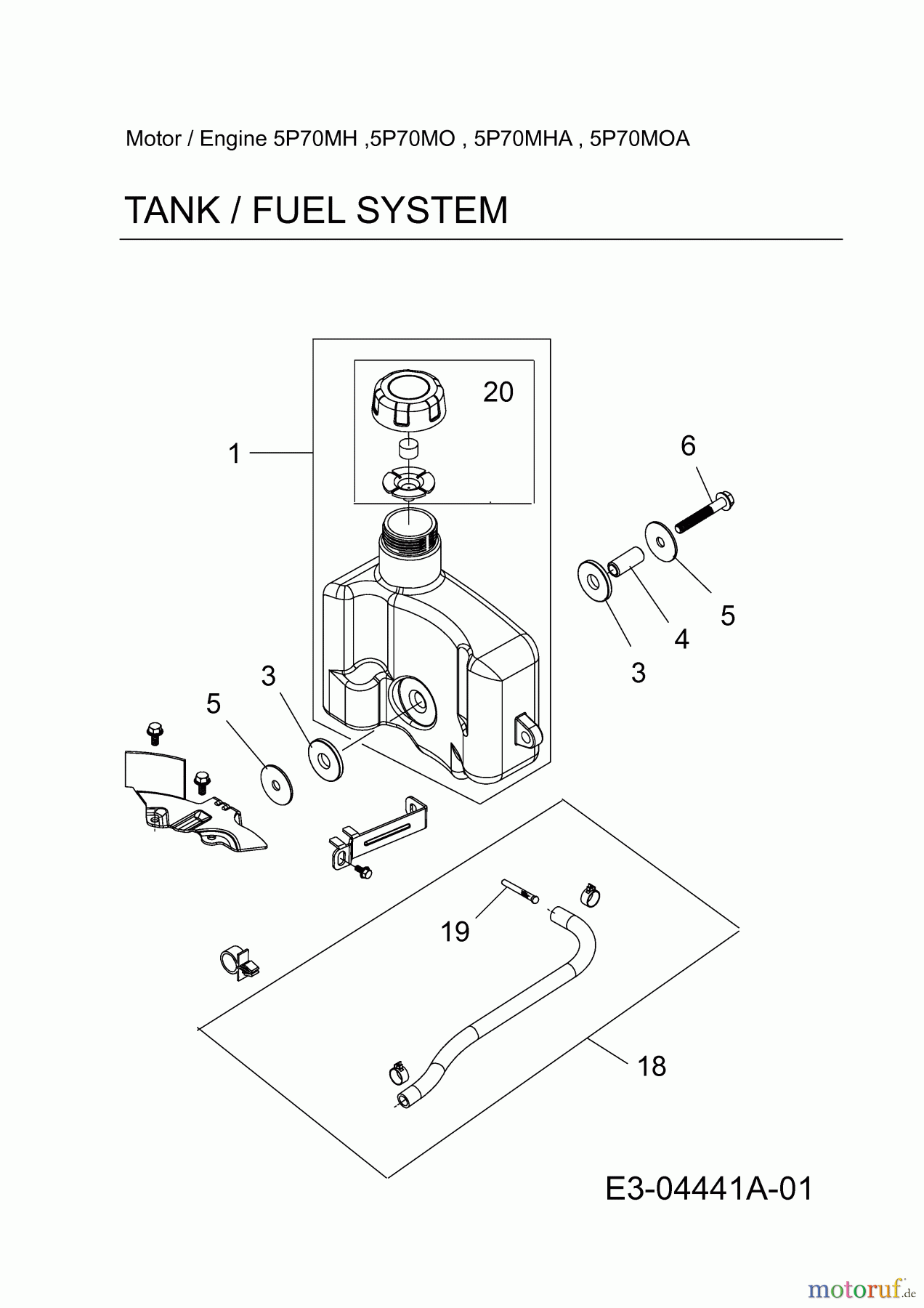  MTD-Motoren MTD vertikal 5 P 70 M 0 752Z5P70M0  (2008) Tank