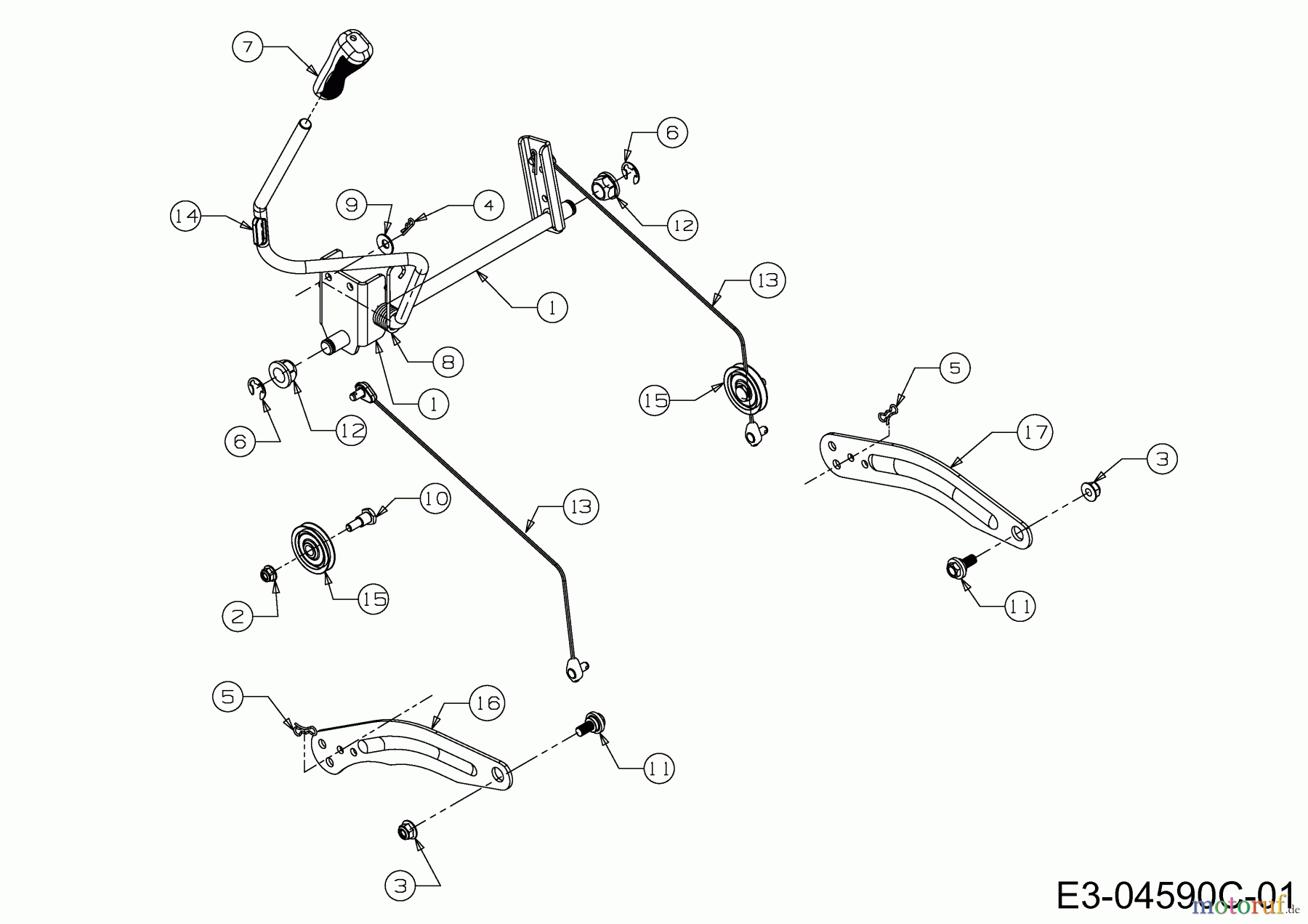  WOLF-Garten Expert Rasentraktoren Expert 107.180 H 13AG93WG650  (2014) Mähwerksaushebung