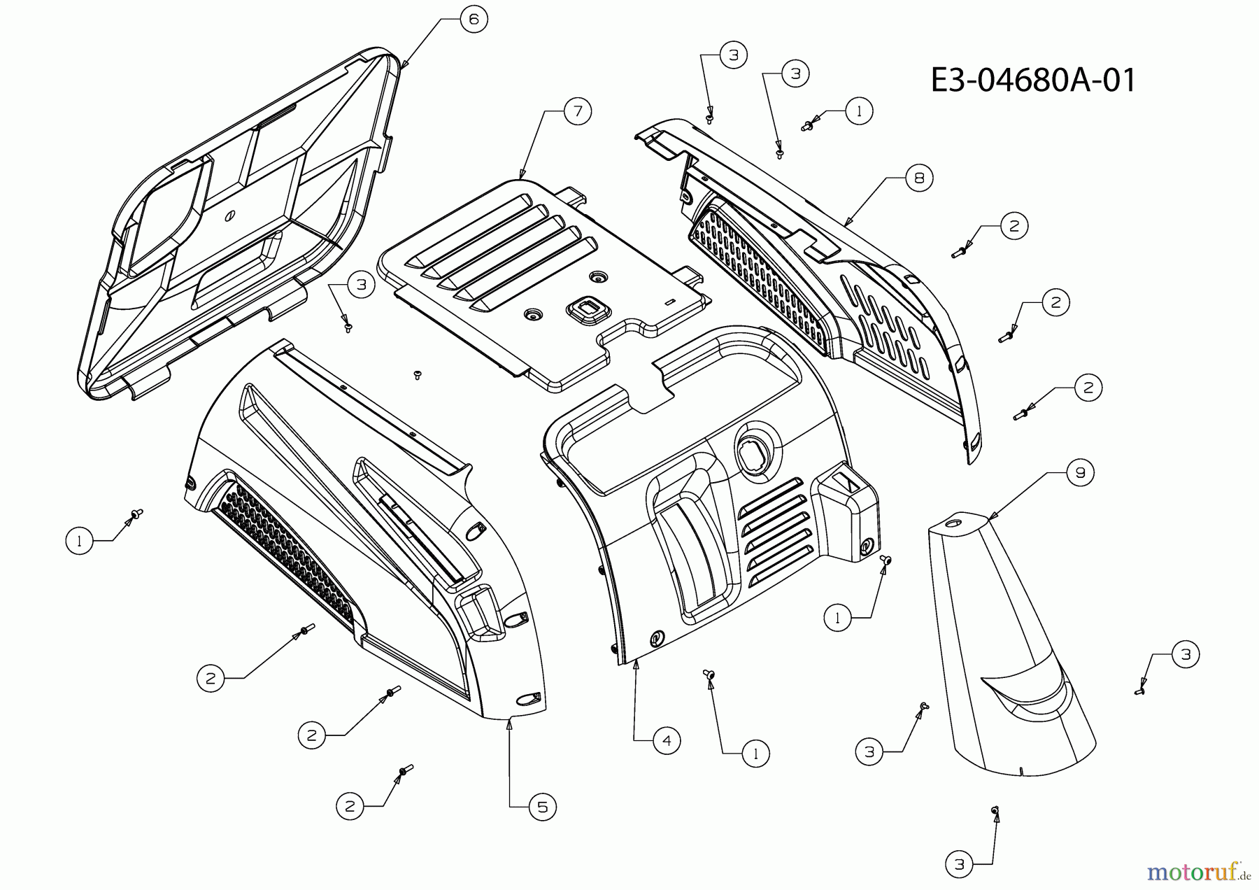  Lawnflite Rasentraktoren Minirider ES 13B4054-611  (2009) Verkleidung