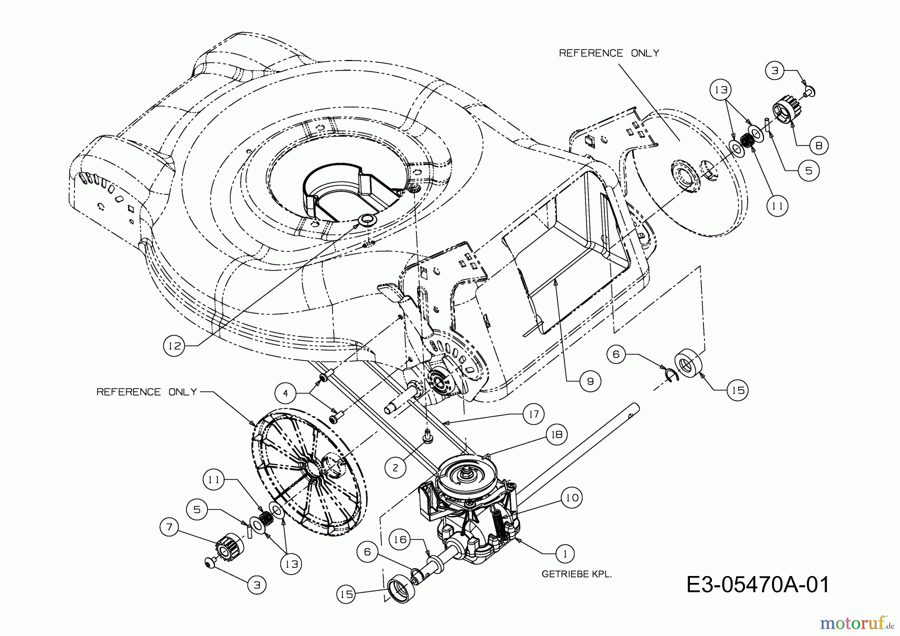  MTD Motormäher mit Antrieb 46 SPHM-HQ 12D-J2AQ616  (2010) Getriebe
