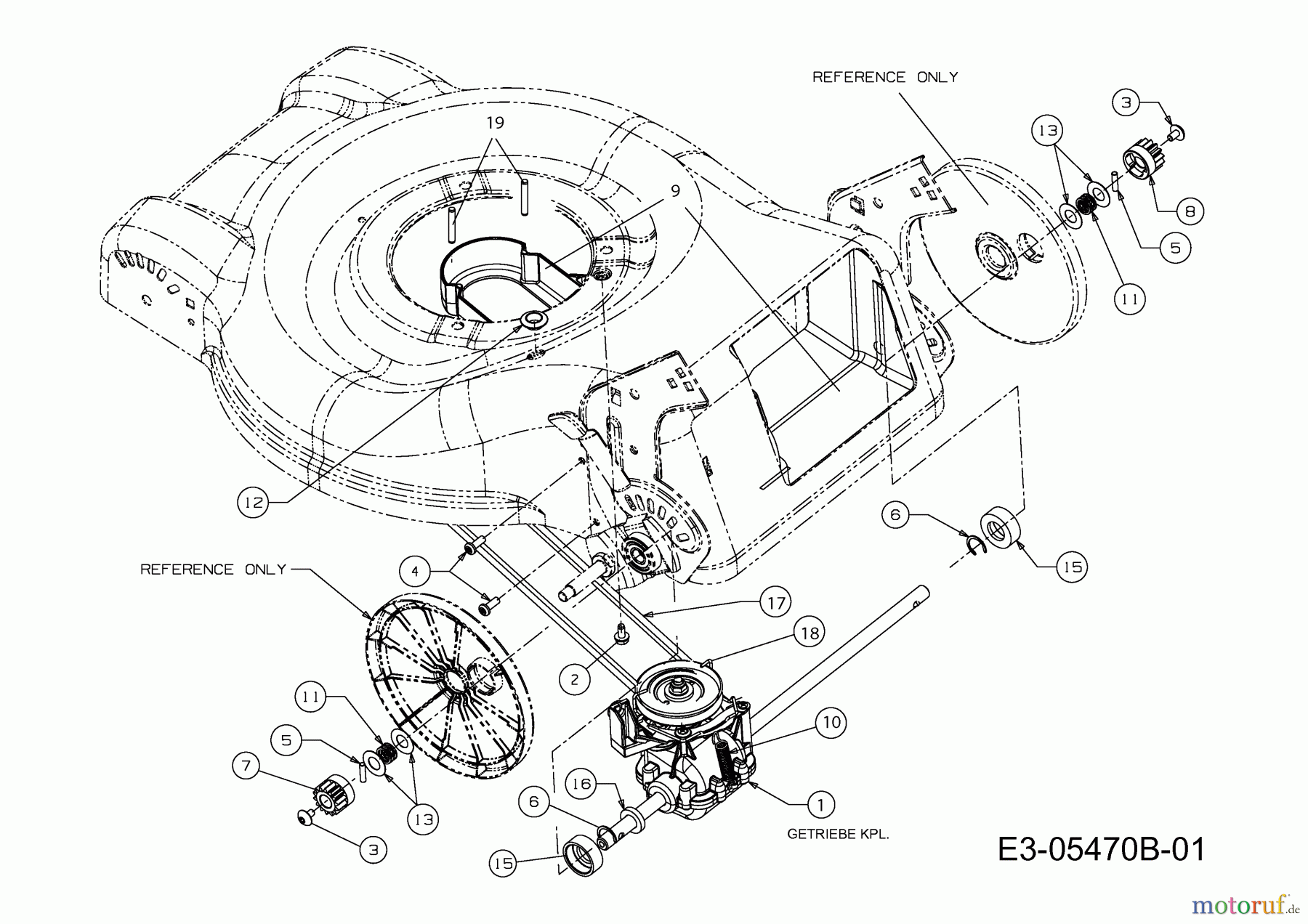  MTD Motormäher mit Antrieb 46 SPHM-HQ 12D-J2AQ616  (2012) Getriebe