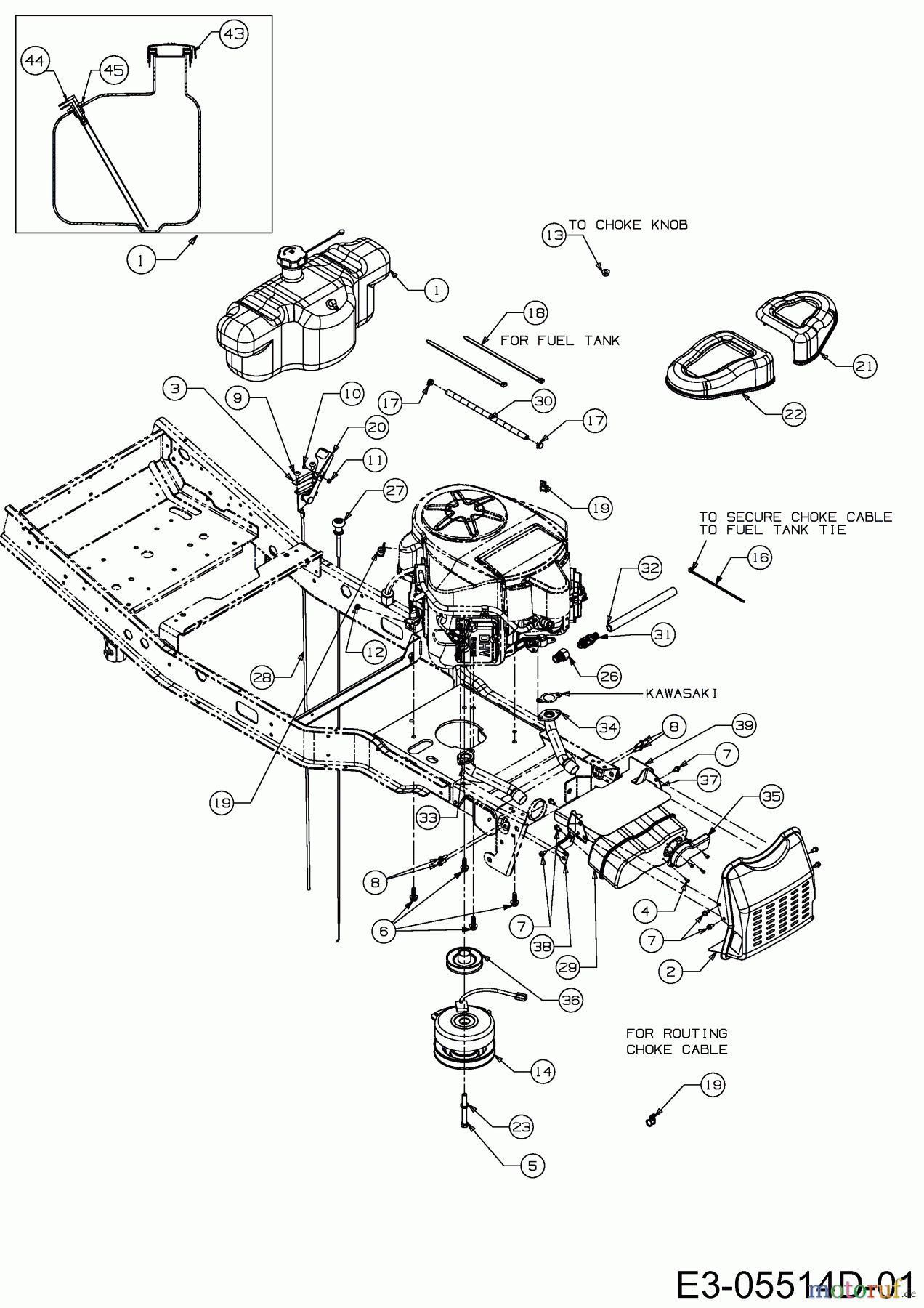  Cub Cadet Zero Turn FMZ 48 17BI4BFY603  (2014) Elektromagnetkupplung, Motorzubehör, Tank