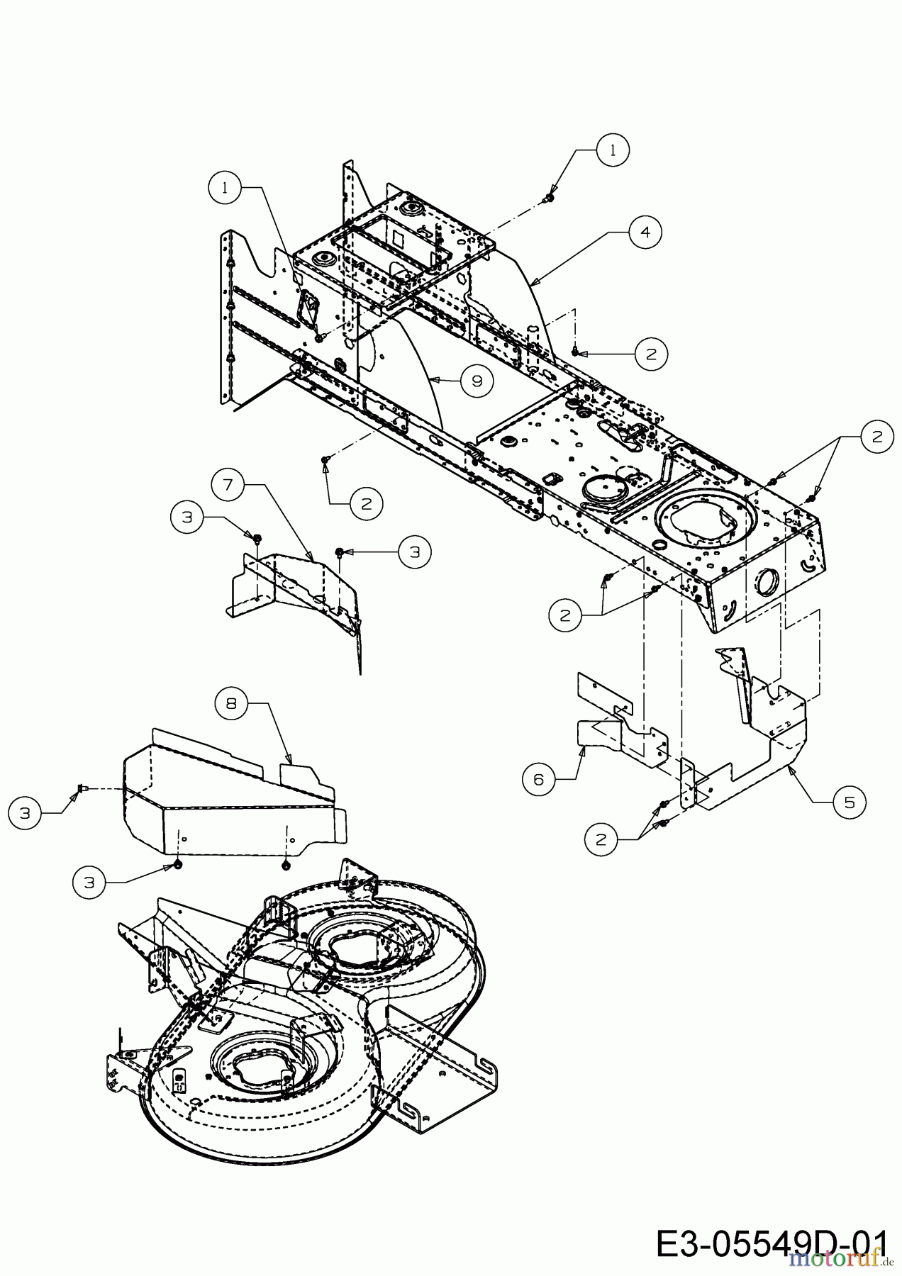  Cub Cadet Rasentraktoren LT 2 NR 92 13I271DE603  (2017) Abdeckungen Mähwerk E (36