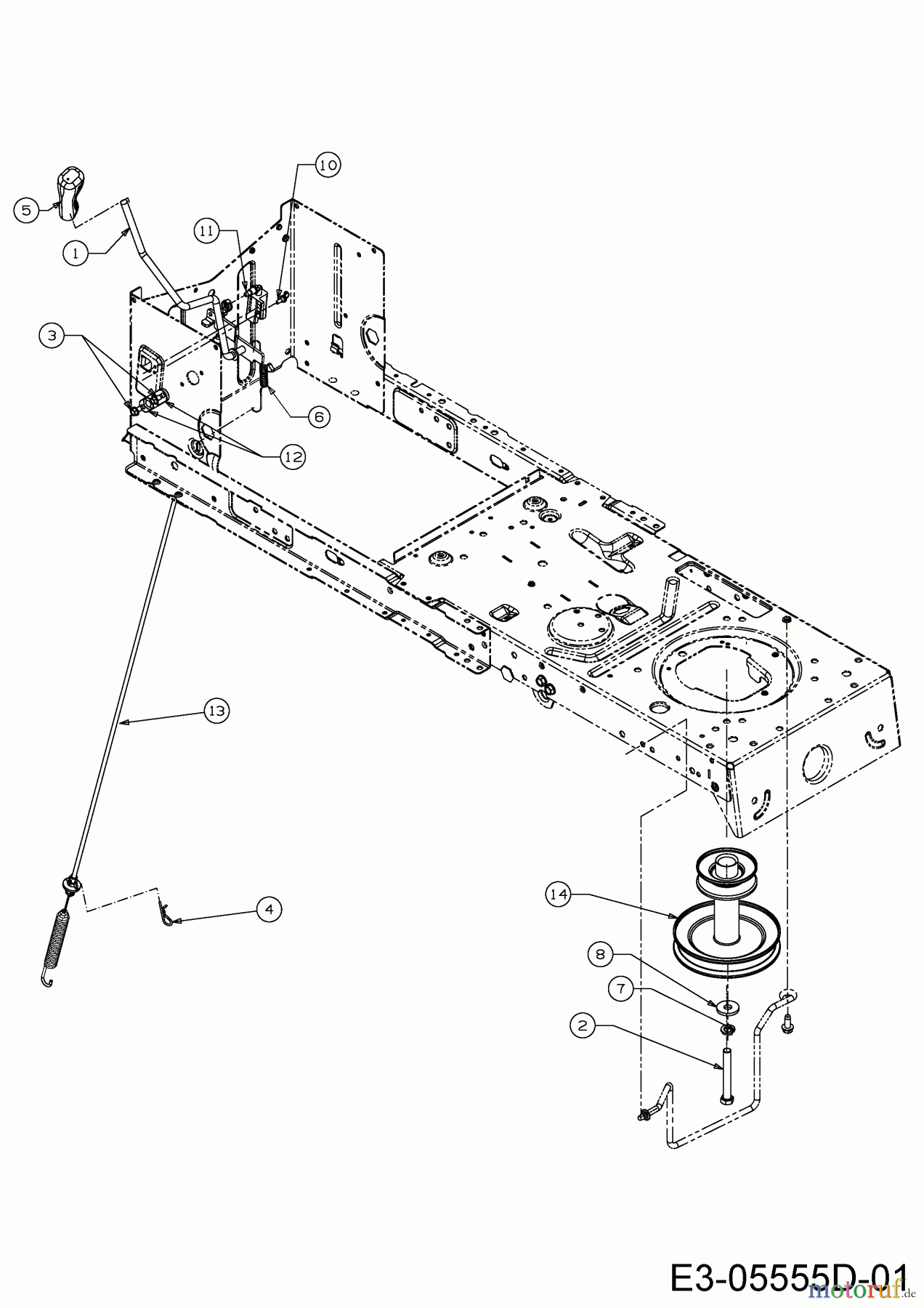  Cmi Rasentraktoren 96-125 13HH761F620  (2016) Mähwerkseinschaltung, Motorkeilriemenscheibe