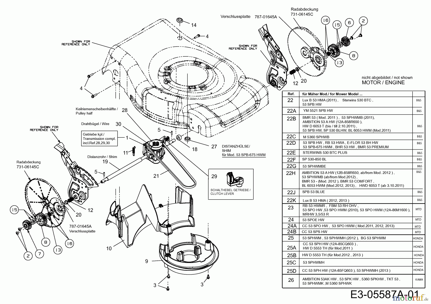  Lux Tools Motormäher mit Antrieb B 53 HMA 12C-868F694  (2013) Getriebe, Motor