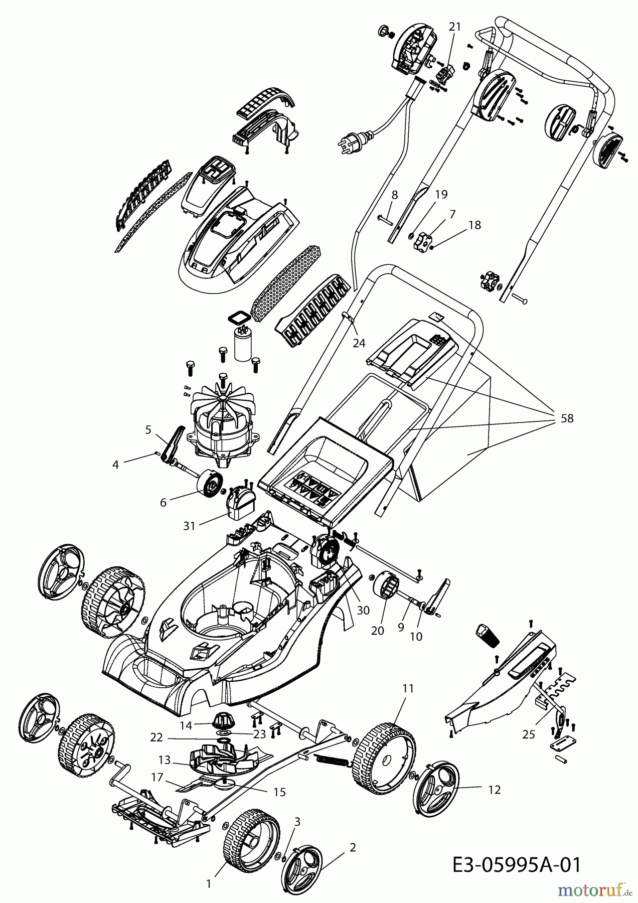  Plantiflor Elektromäher ER 1638-1 18BCD4H2601  (2015) Grundgerät