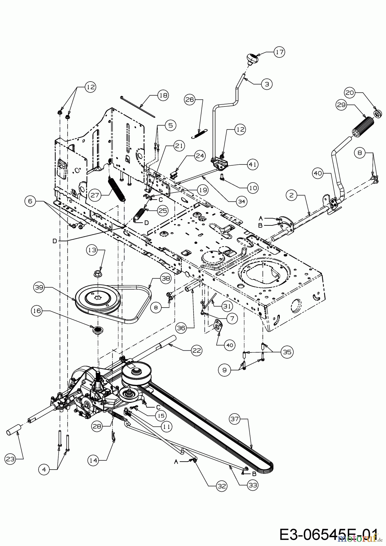  Gartenland Rasentraktoren GL 12.5/96 T 13HH77GF640  (2017) Fahrantrieb