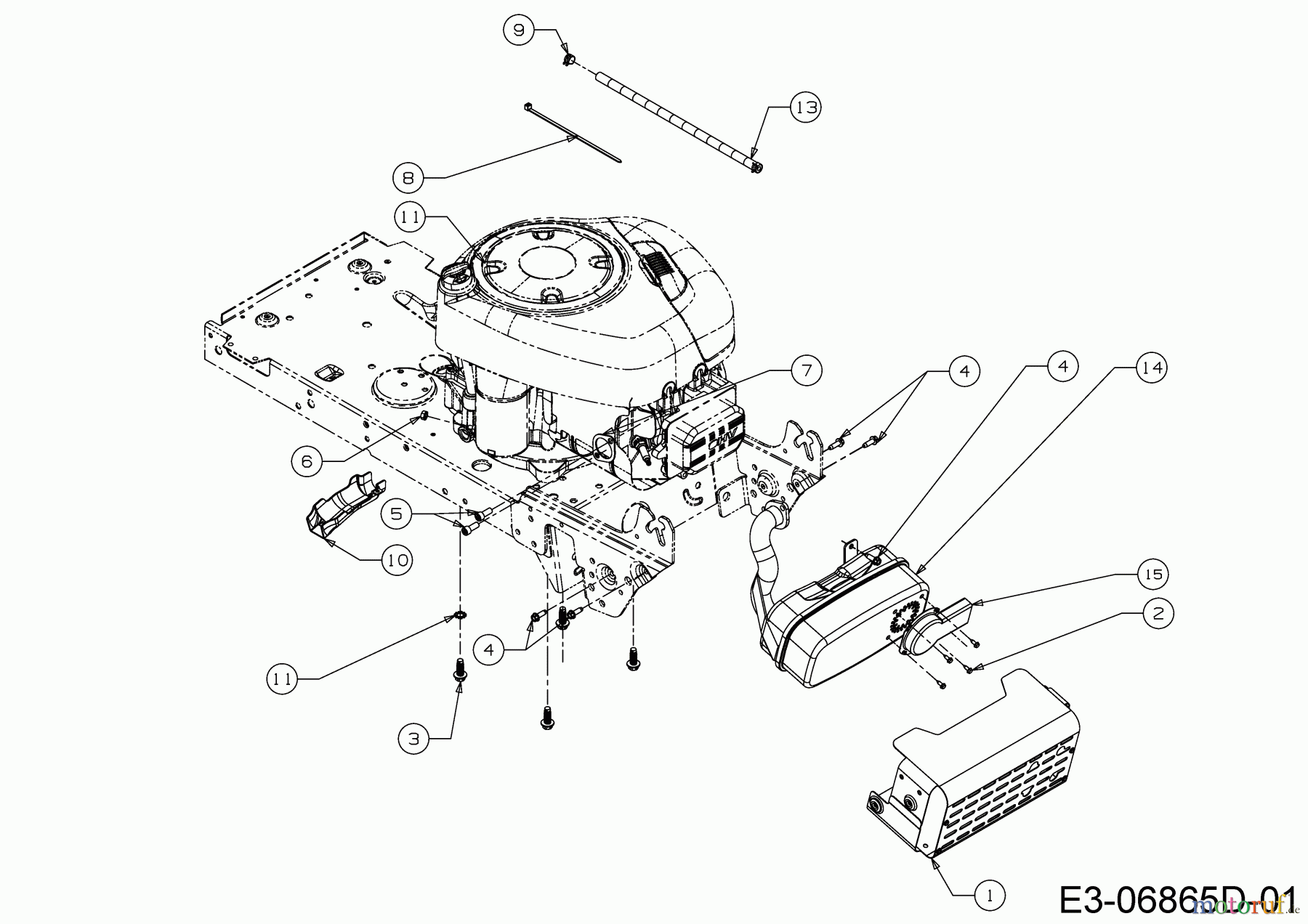 MTD Rasentraktoren 13.5/38 13A1765F308 (2016) Motorzubehör