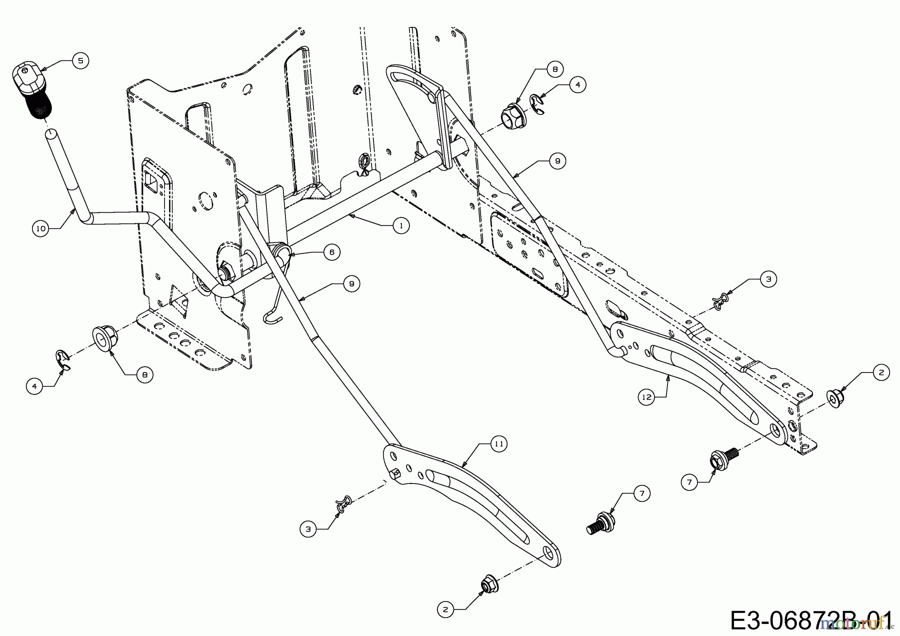  MTD Rasentraktoren 17.5/42 13AN775S308  (2014) Mähwerksaushebung