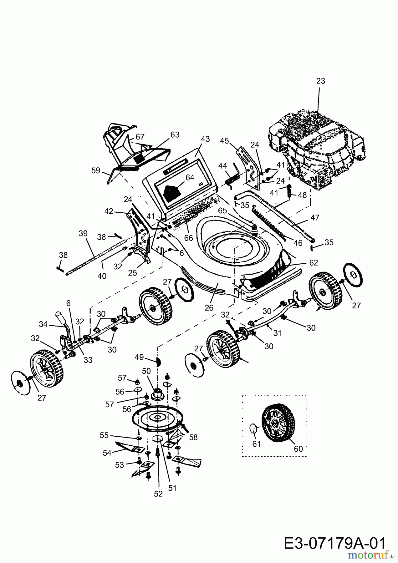 Motormäher Quickstart Deluxe Mulch-N-Catch 14848 (2009) Grundgerät