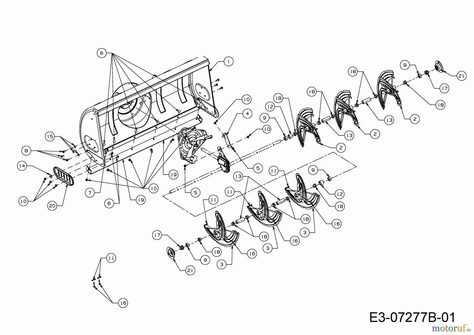  MTD Zubehör Zubehör Garten- und Rasentraktoren Schneefräsen für 500 Serie OEM-190-032  (2018) Fräsgehäuse