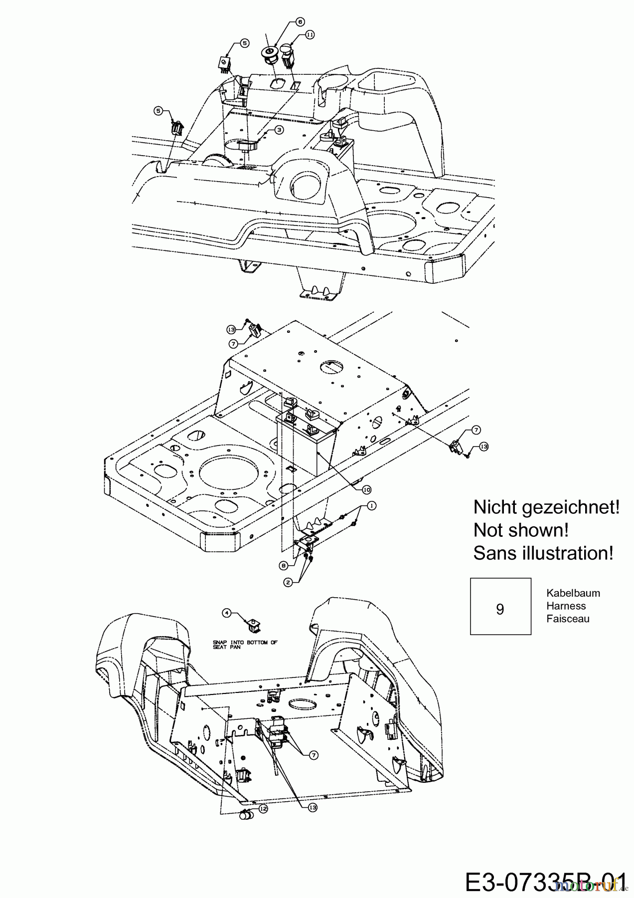 Cub Cadet Zero Turn RZT 50 17BI2ACP603 (2013) Elektroteile
