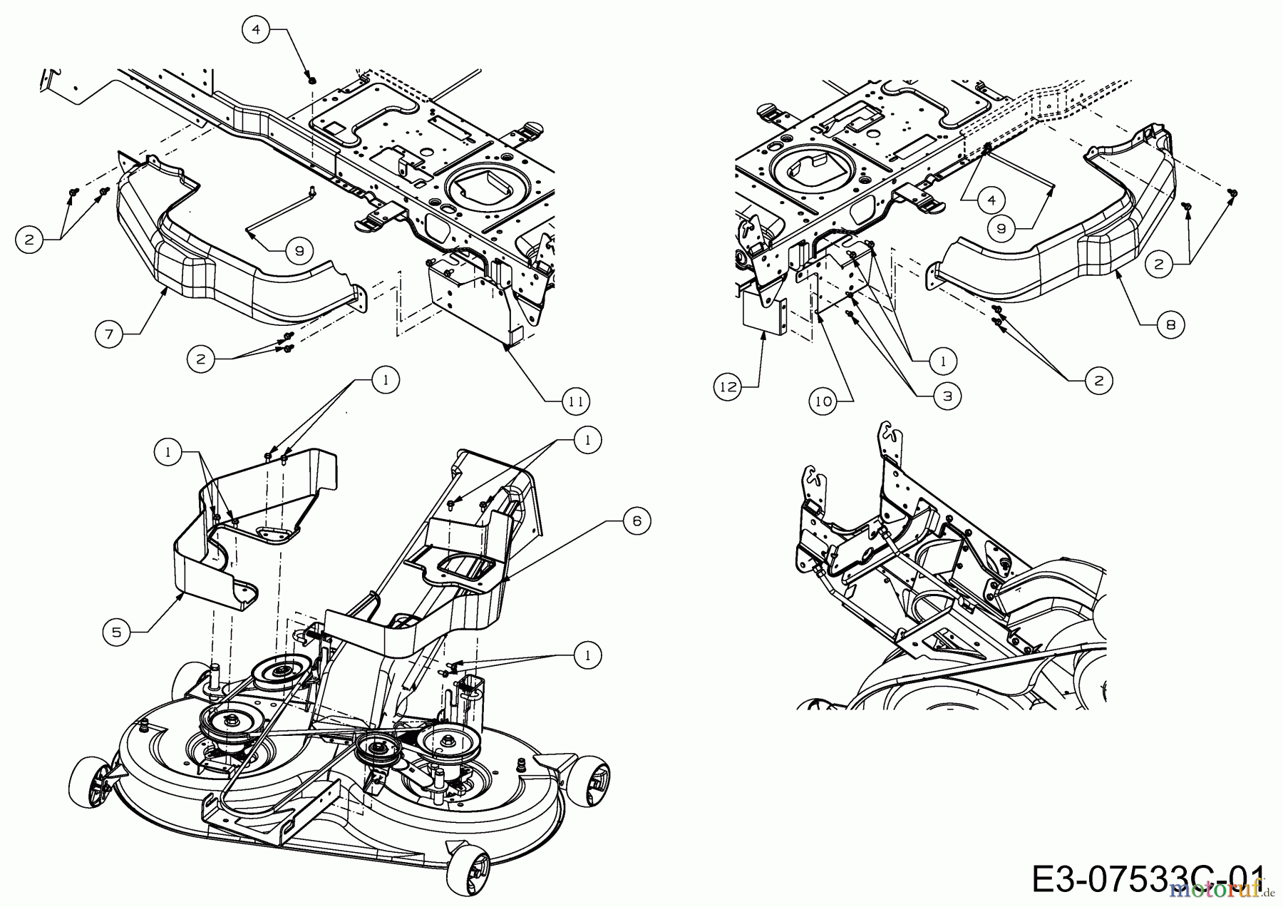  Gutbrod Rasentraktoren GLX 105 RH-K 13HI91GN690  (2016) Abdeckungen Mähwerk N (41