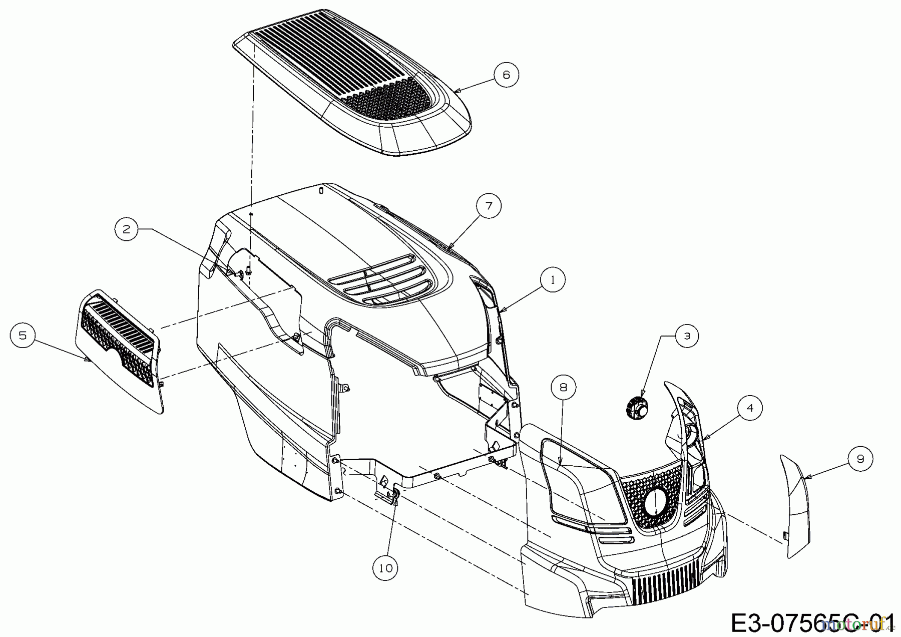  WOLF-Garten Expert Rasentraktoren Expert 105.185 H 13HJ99WN650  (2016) Motorhaube W-Style