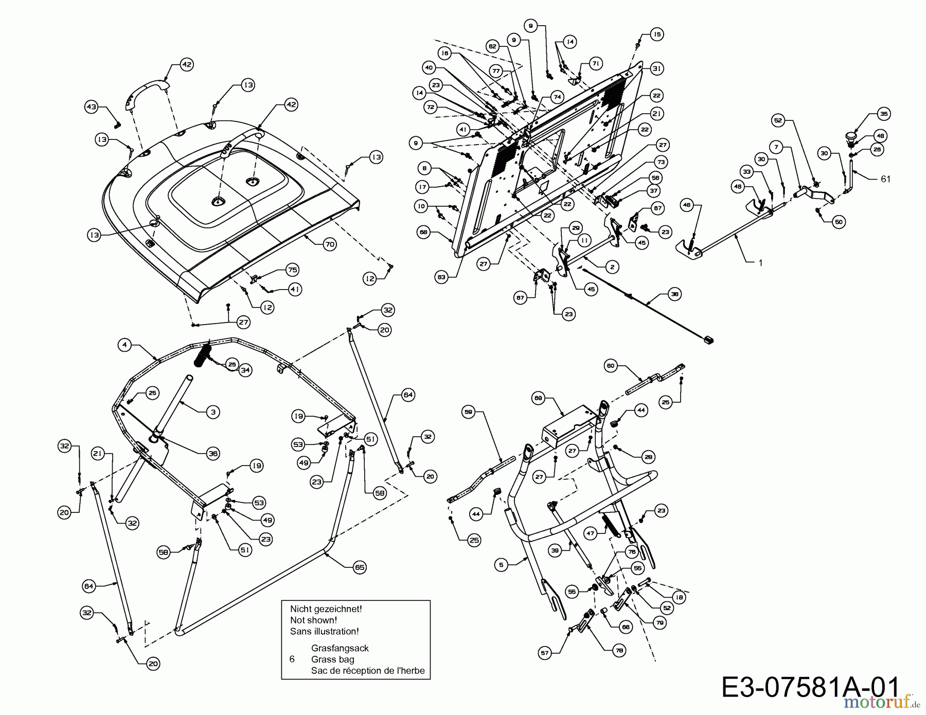  Gutbrod Rasentraktoren GLX 105 RHL-SK 13AF91GN690  (2012) Grasfangeinrichtung