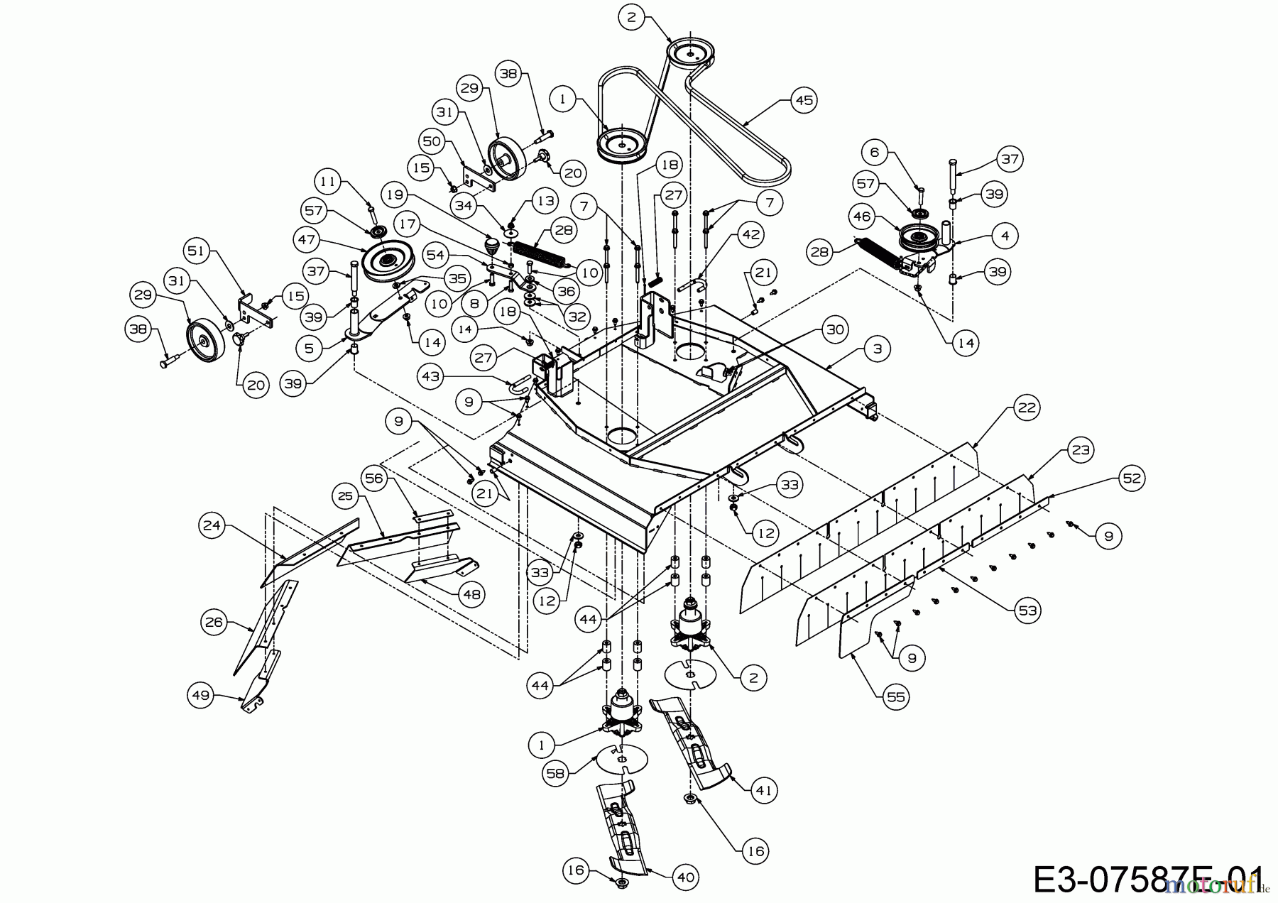  MTD Zubehör Zubehör Garten- und Rasentraktoren Mähwerke für 900 Serie (NX-09), Mähwerk I (36