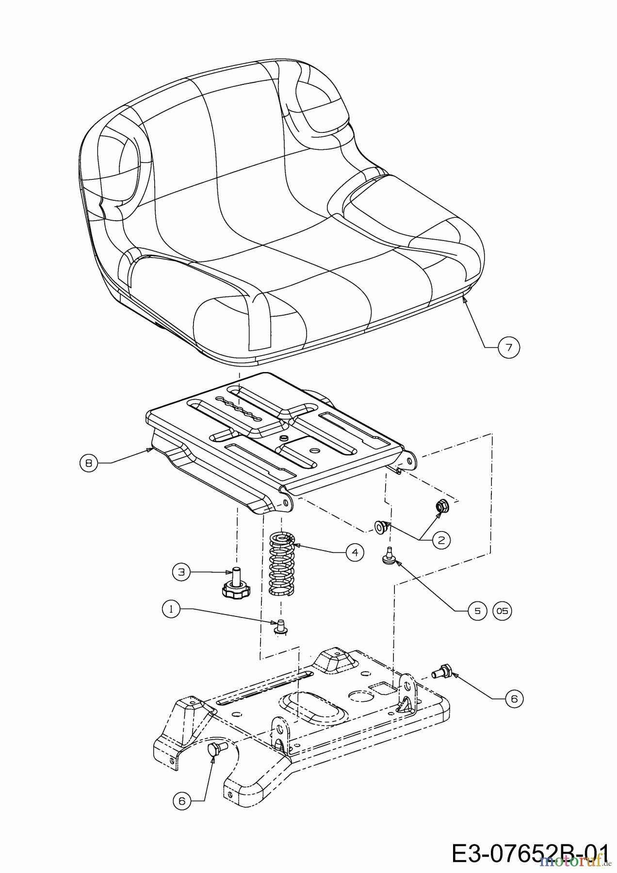  MTD Rasentraktoren Minirider 76 RDE 13A226SD600  (2015) Sitz, Sitzträger
