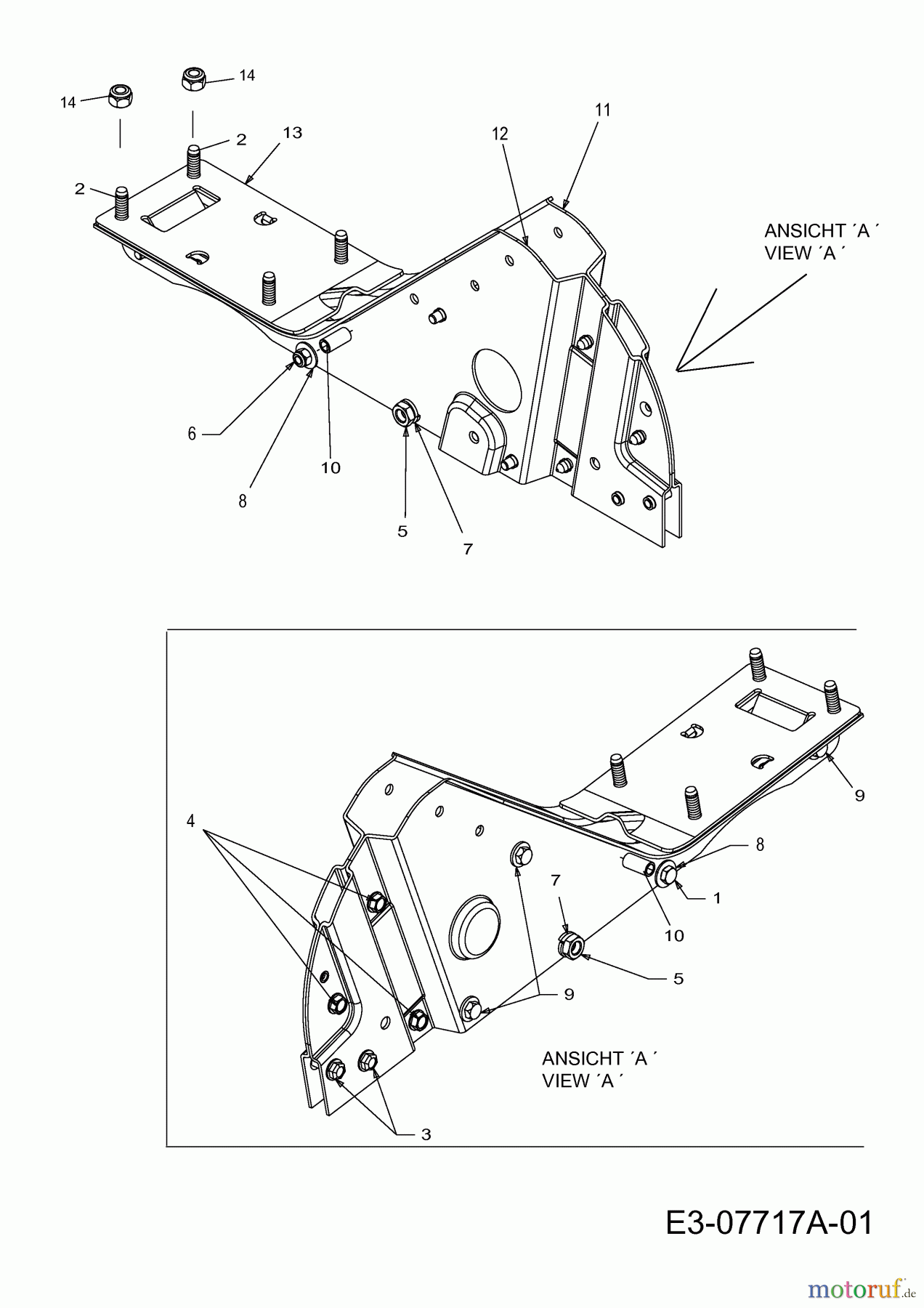 MTD Motorhacken T 330 B 700 21C-332Z602 (2012) Rahmen