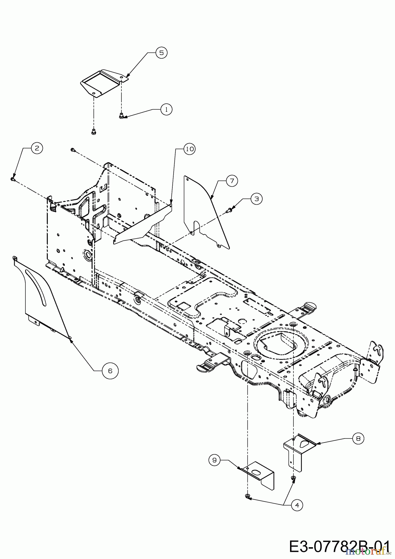 Wolf-Garten Rasentraktoren Expert 107.175 A 13AD90WG650 (2013) Keilriemenschutz