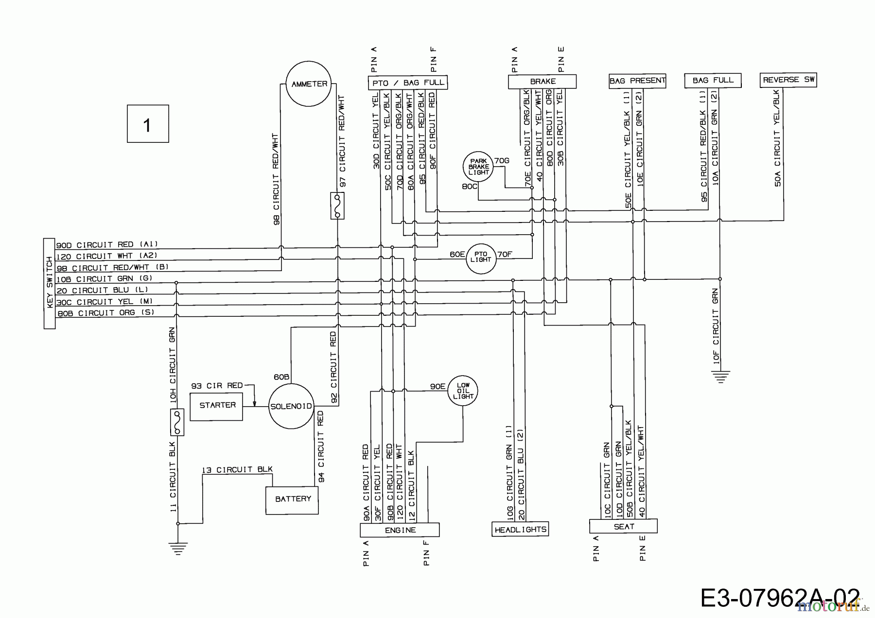  Yard-Man Rasentraktoren HG 5175 13AD514G643  (2002) Schaltplan