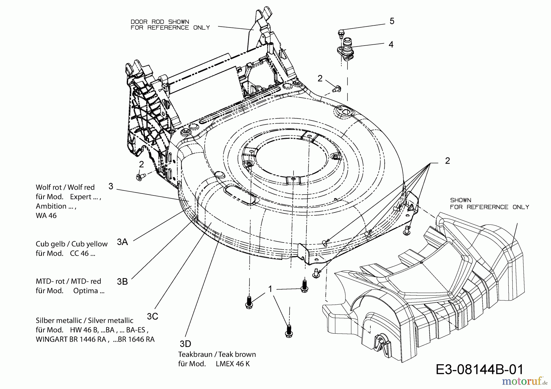  Cub Cadet Motormäher mit Antrieb CC 46 SPOE 12AETQS7603  (2015) Mähwerksgehäuse, Waschdüse