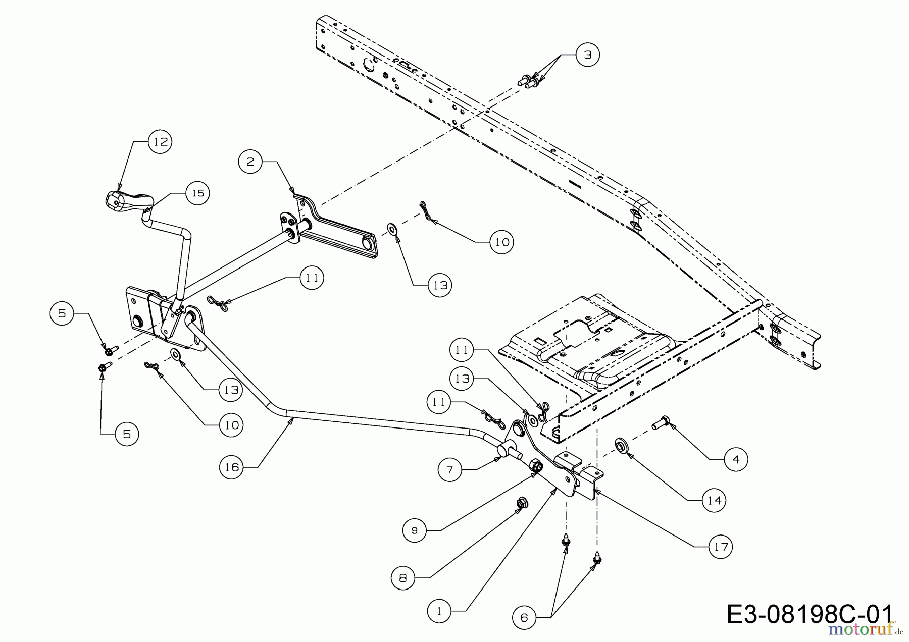  Wolf-Garten Rasentraktoren Scooter Mini / RDE 60 M 13A326SC650F  (2015) Mähwerkseinschaltung
