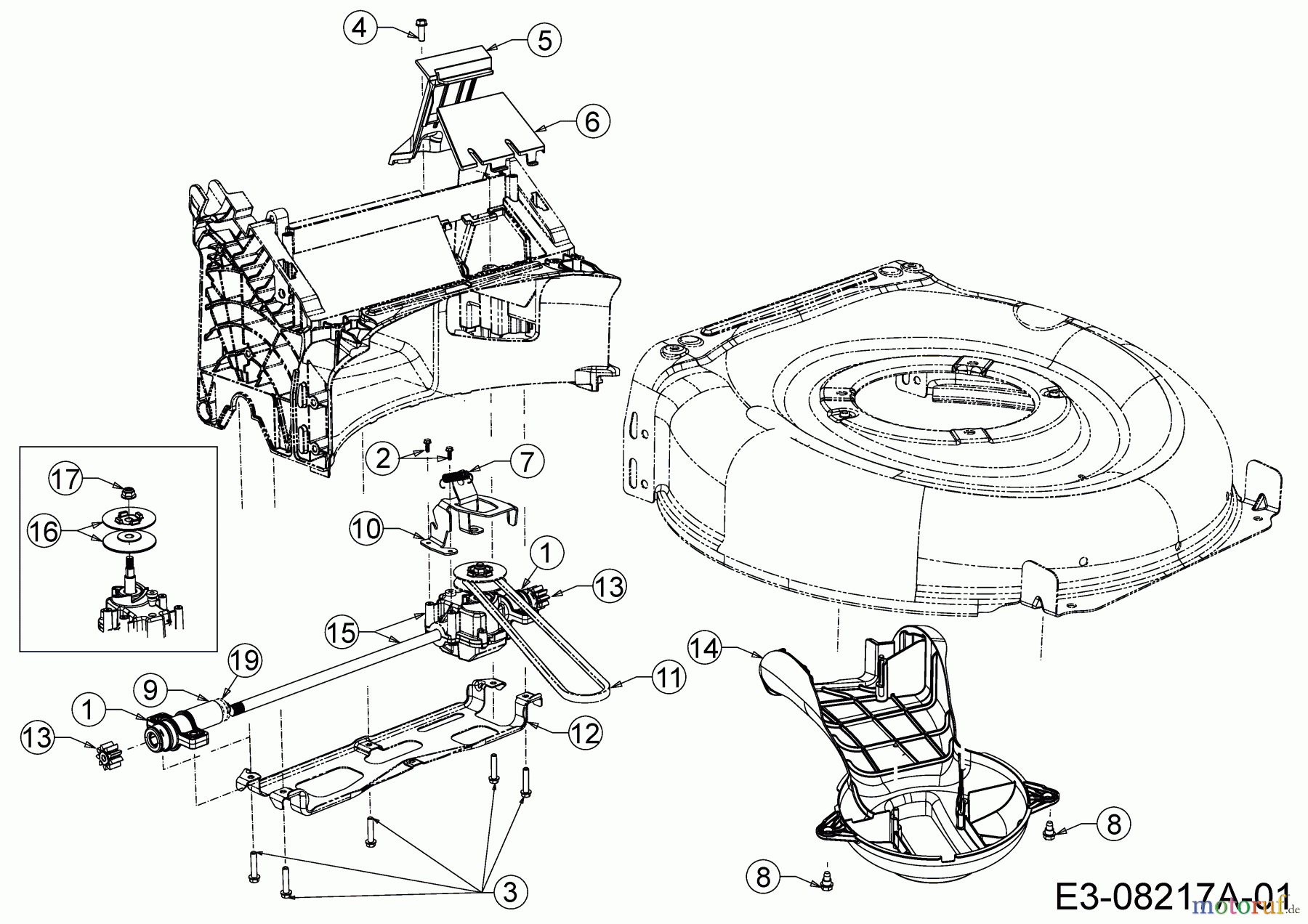  MTD Motormäher mit Antrieb Advance 53 SPK HW 12A-PN7D600  (2013) Getriebe