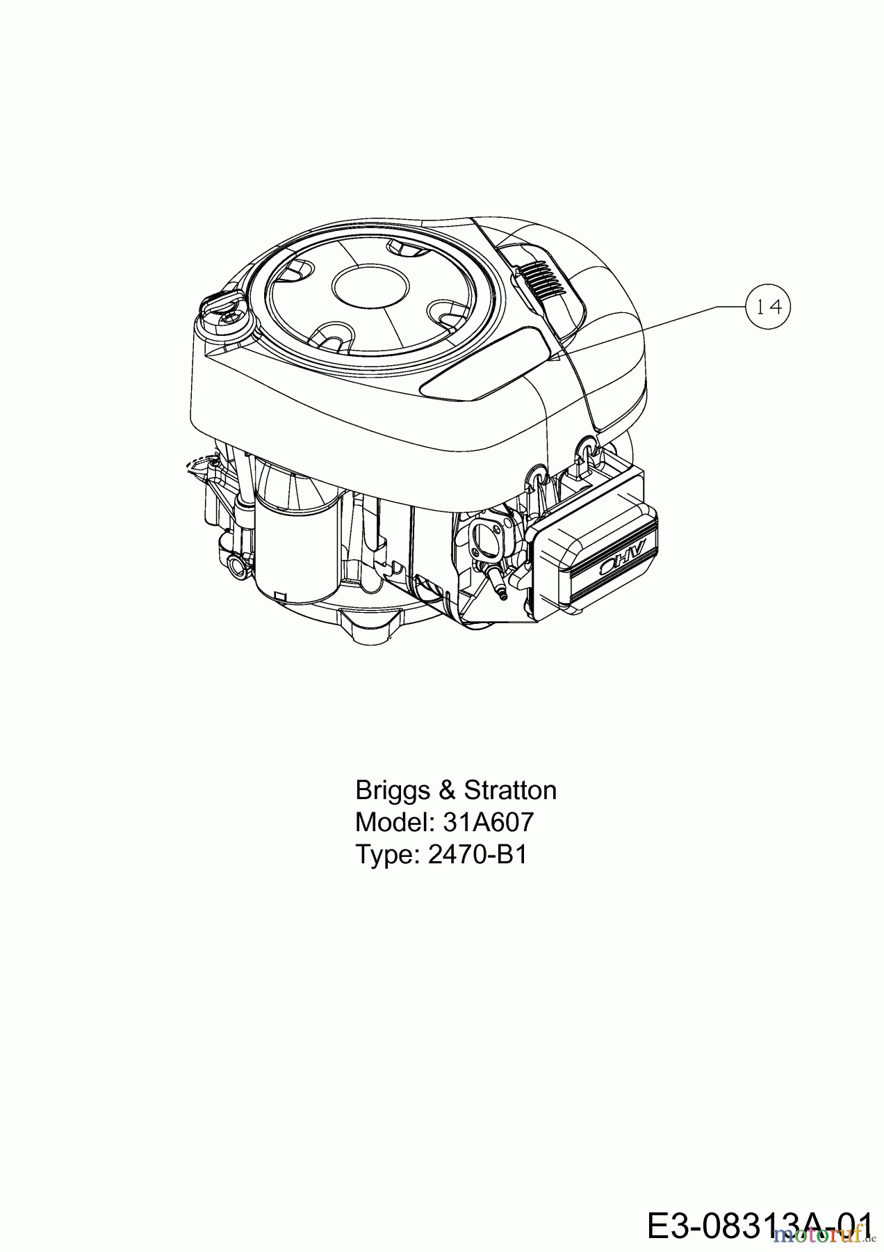  MTD Rasentraktoren Optima LN 155 13RM77KN678  (2013) Motor Briggs & Stratton